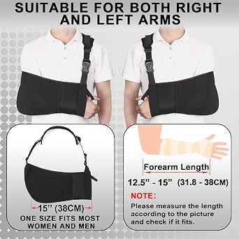 Arm Sling Shoulder Immobilizer with Pocket, Breathable Comfortable Medical Sling for Arm Support Shoulder Surgery Torn Rotator Cuff Elbow Wrist Injury, Right and Left, Men and Women