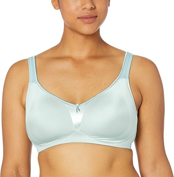Olga Women's Signature Support Satin WireFree 2ply Bra, Skylight, 40E