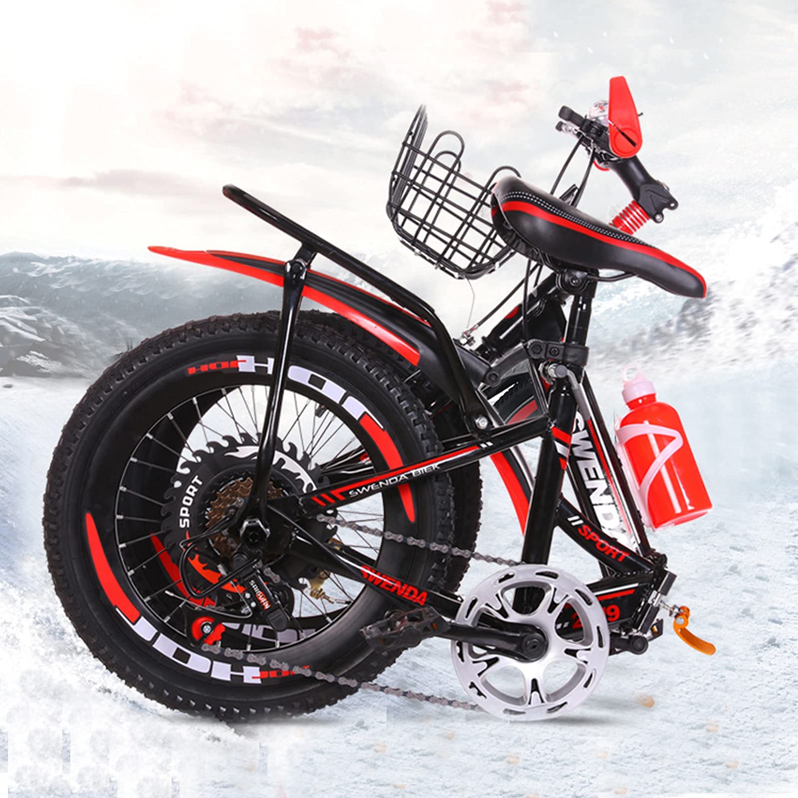 Vélo de montagne pliable 18 pouces (20 pouces/22 pouces) pour garçons et filles, hauteur de siège réglable, convient aux enfants et aux adultes de plus de 10 ans, sports de plein air (bleu 22 pouces)