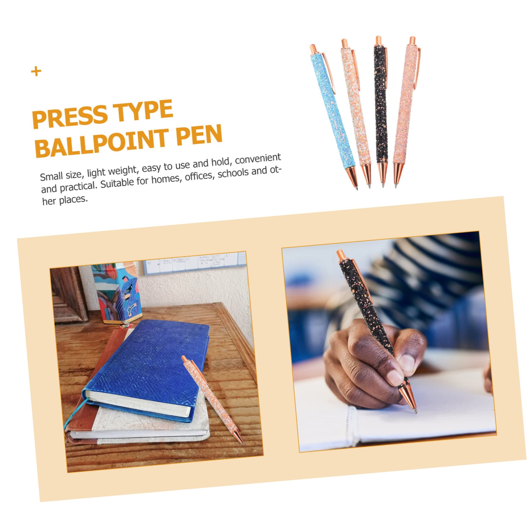 Lurrose Lot De 5 Stylos À Bille Multi-usages Stylos Publicitaires En Métal Stylos À Bille À Pression Nouveautés Pour Étudiants Familles Et Professionnels 4 Pièces X 5