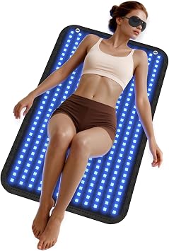 Tanning Lamps Pad,360PCS 460NM & 490NM Solarium Lamp for The Whole Body, 2 Modes Constant + Pulsating, 5 Brightness Levels