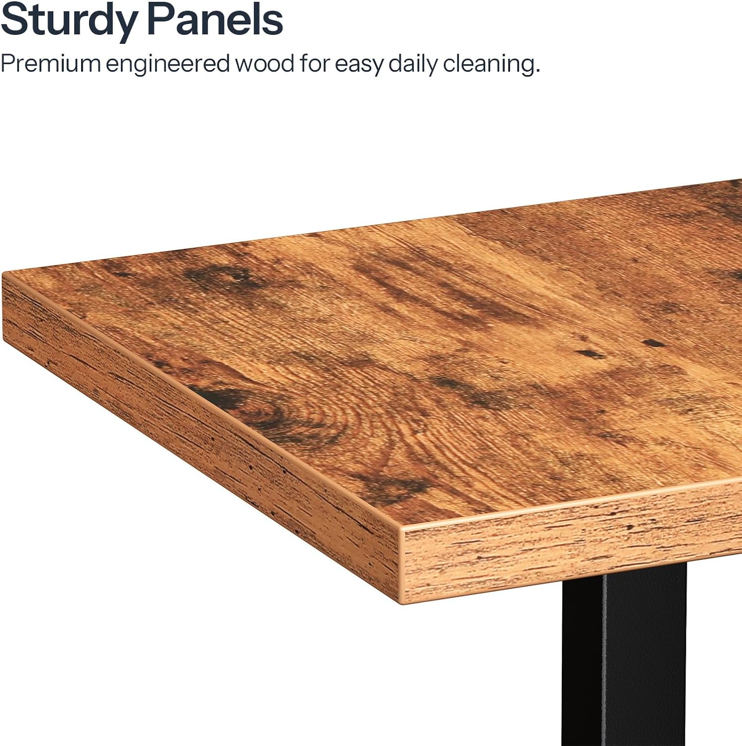 Close-up of the sturdy engineered wood panels of the HOOBRO plant stand