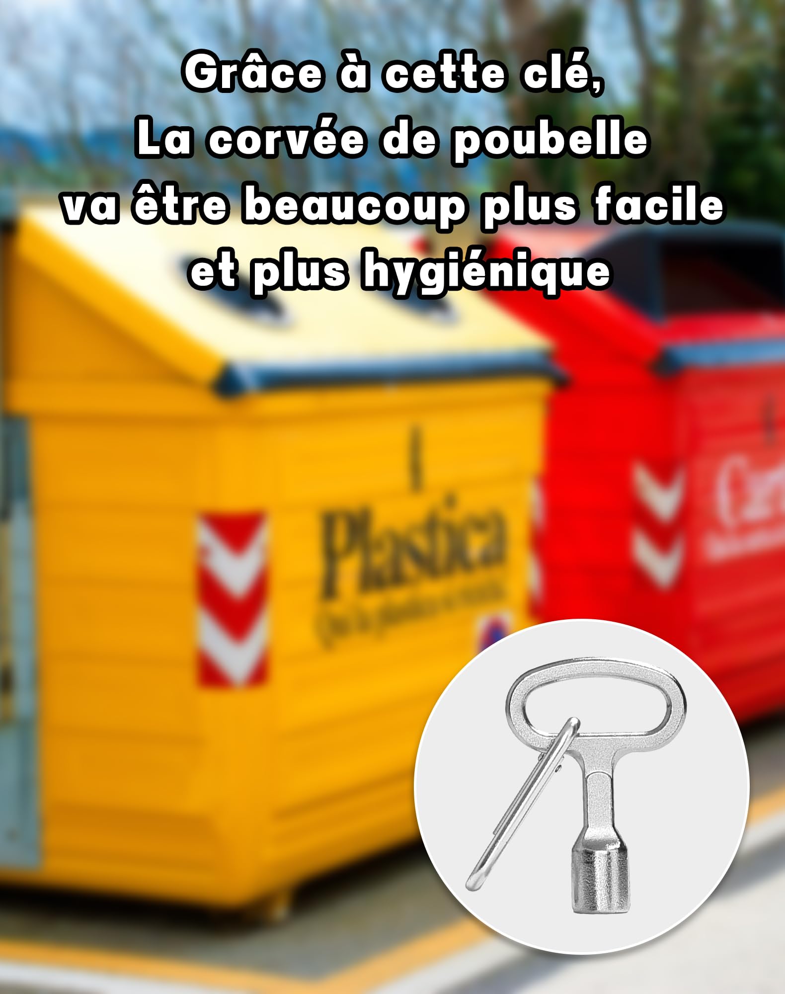 SOSALUK 2 Pcs Clé Triangle Poubelle Jaune Métal