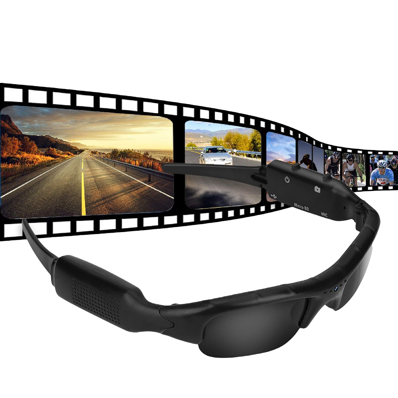 Ponacat Eyewear Cam DVR Video Recorder DV Sunglasses Mini Camera HD 960P USB Rechargeable Outdoors Biking Cycling Sports
