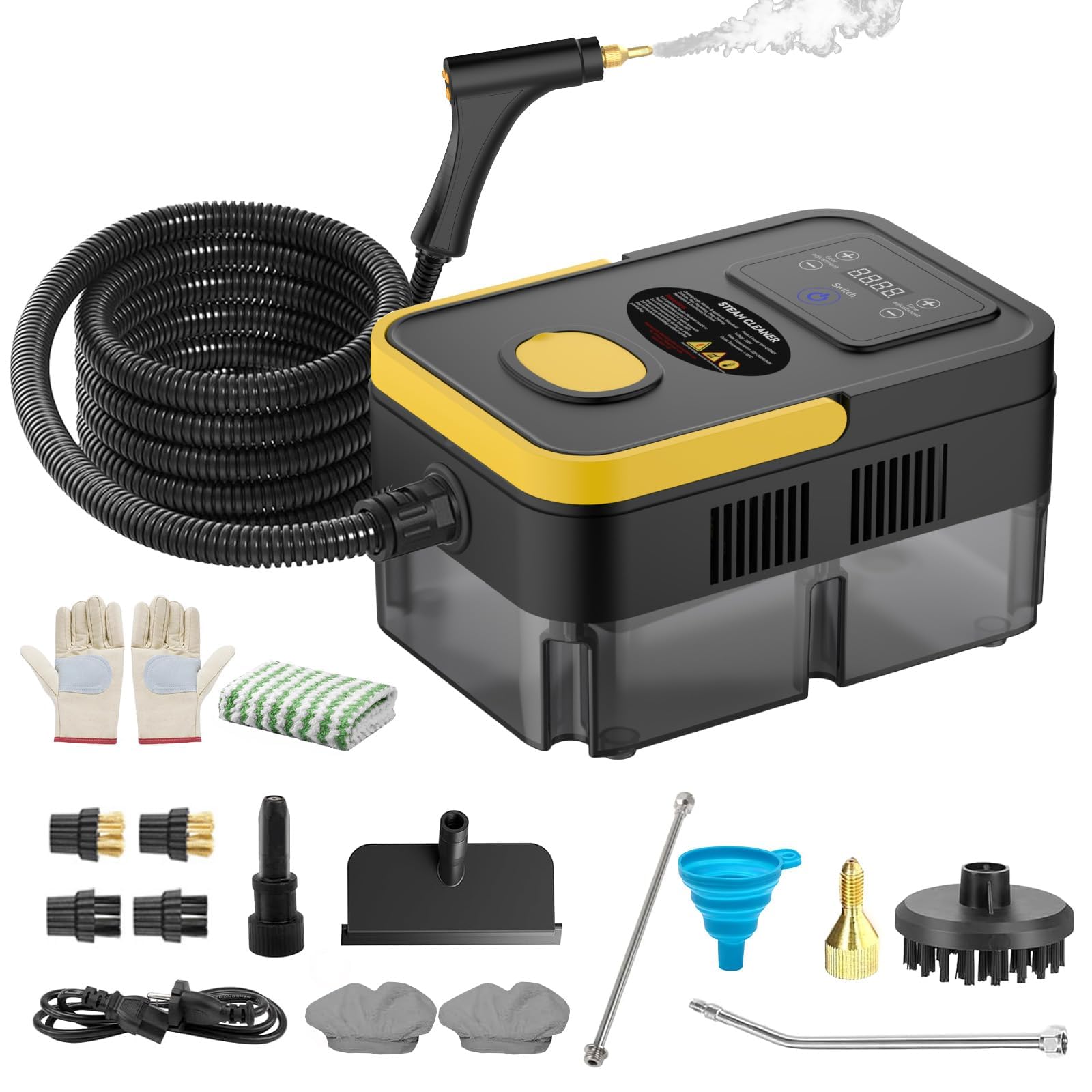Steam Cleaner 2500W High Pressure Steam Cleaner for Home 10s Fast Heat-Up Chemical-Free Steamer for Cleaning with 6