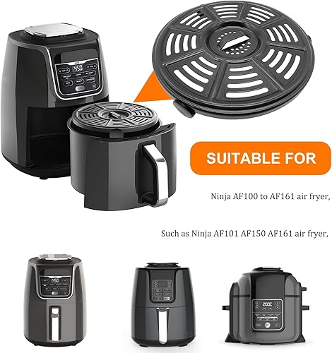 Miniatura 3 de Bandeja de repuesto para freidora de aire Ninja AF101 4 QT AF161 Max XL AF150 XL AF150 XL 5.5 cuartos de galón, freidora de aire redonda de grado
