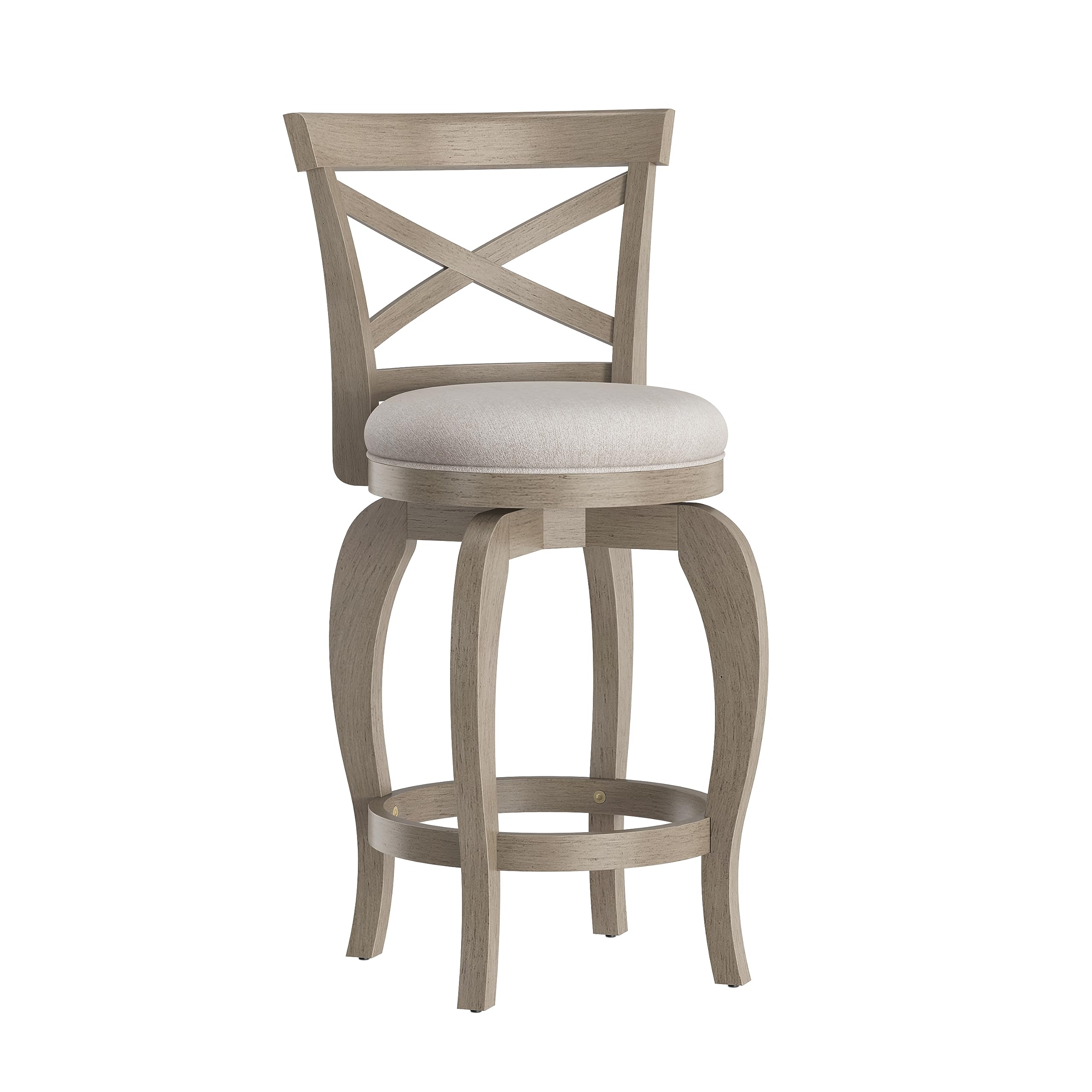 Hillsdale Saddlebrook Wood Swivel Counter Height Stool, Aged Greige