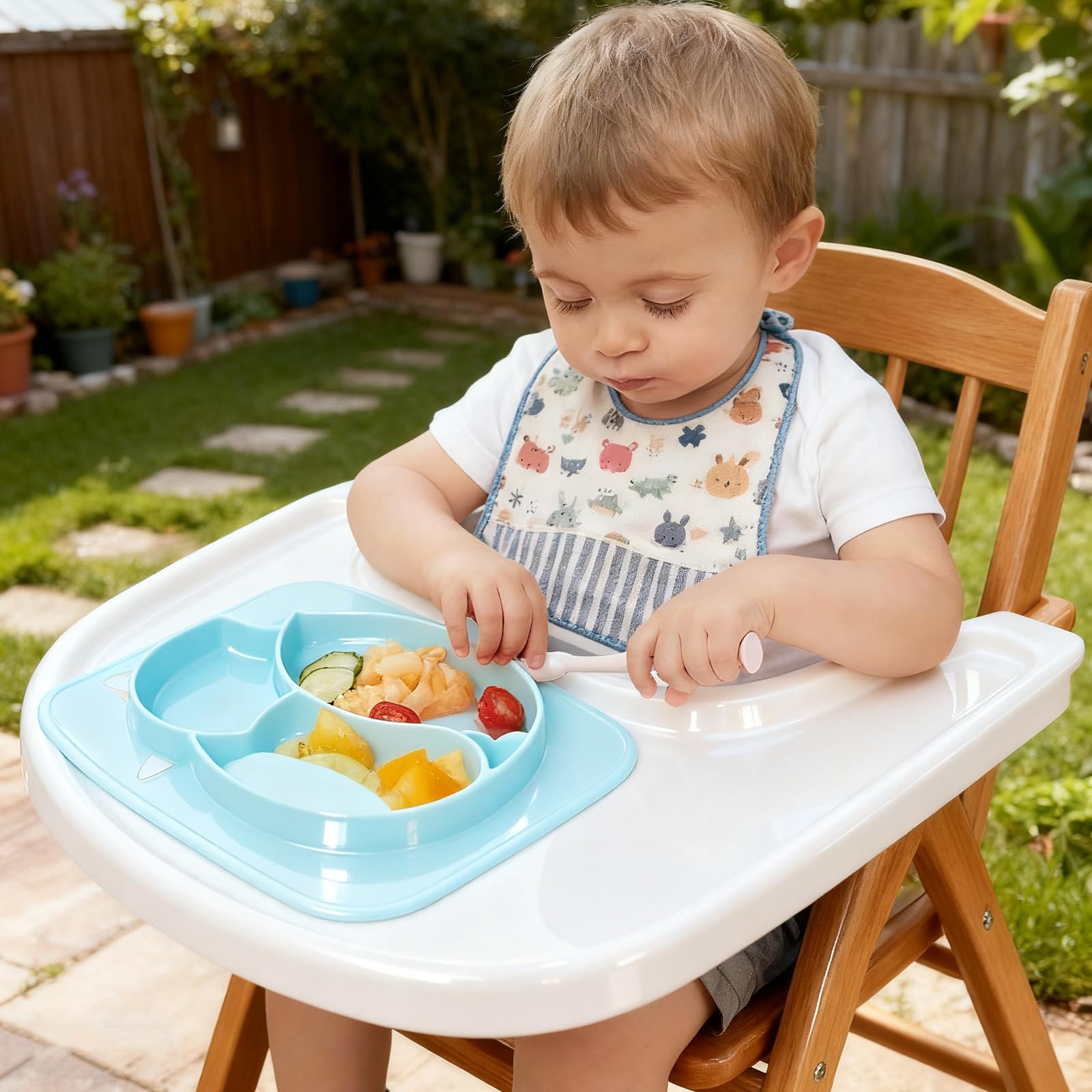 Vassoio compatibile con sedia Stokke Tripp Trapp, superficie liscia e forte assorbenza, 100% senza BPA, facile da montare, accessorio per seggiolone per bambini da 6 a 36 mesi, bianco