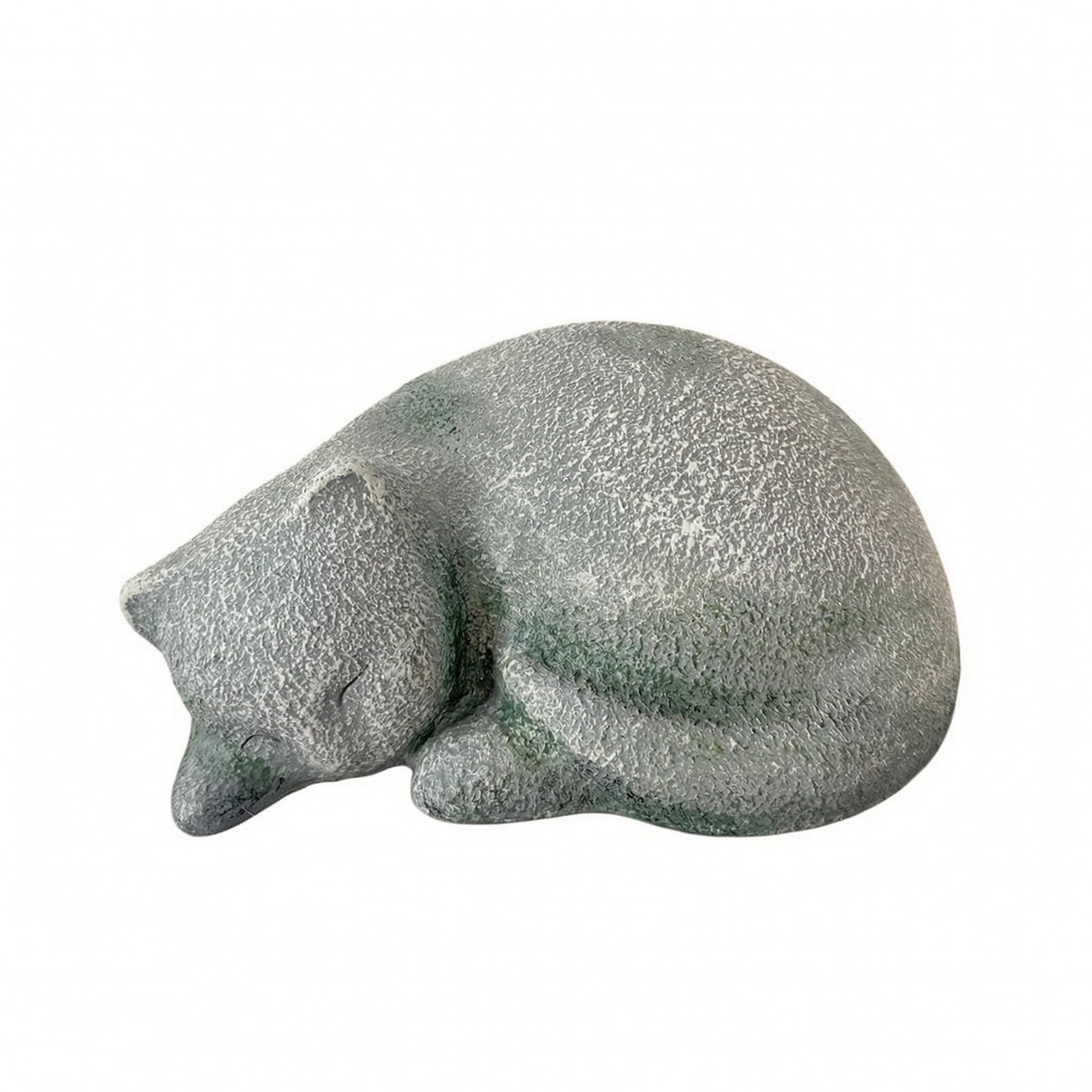 Statua di Gatto in Riposo | Design Compatto a Basso Profilo, Memoriale per, Leggera, Giardino, Cimitero, Tomba, Degli Animali, Stile A