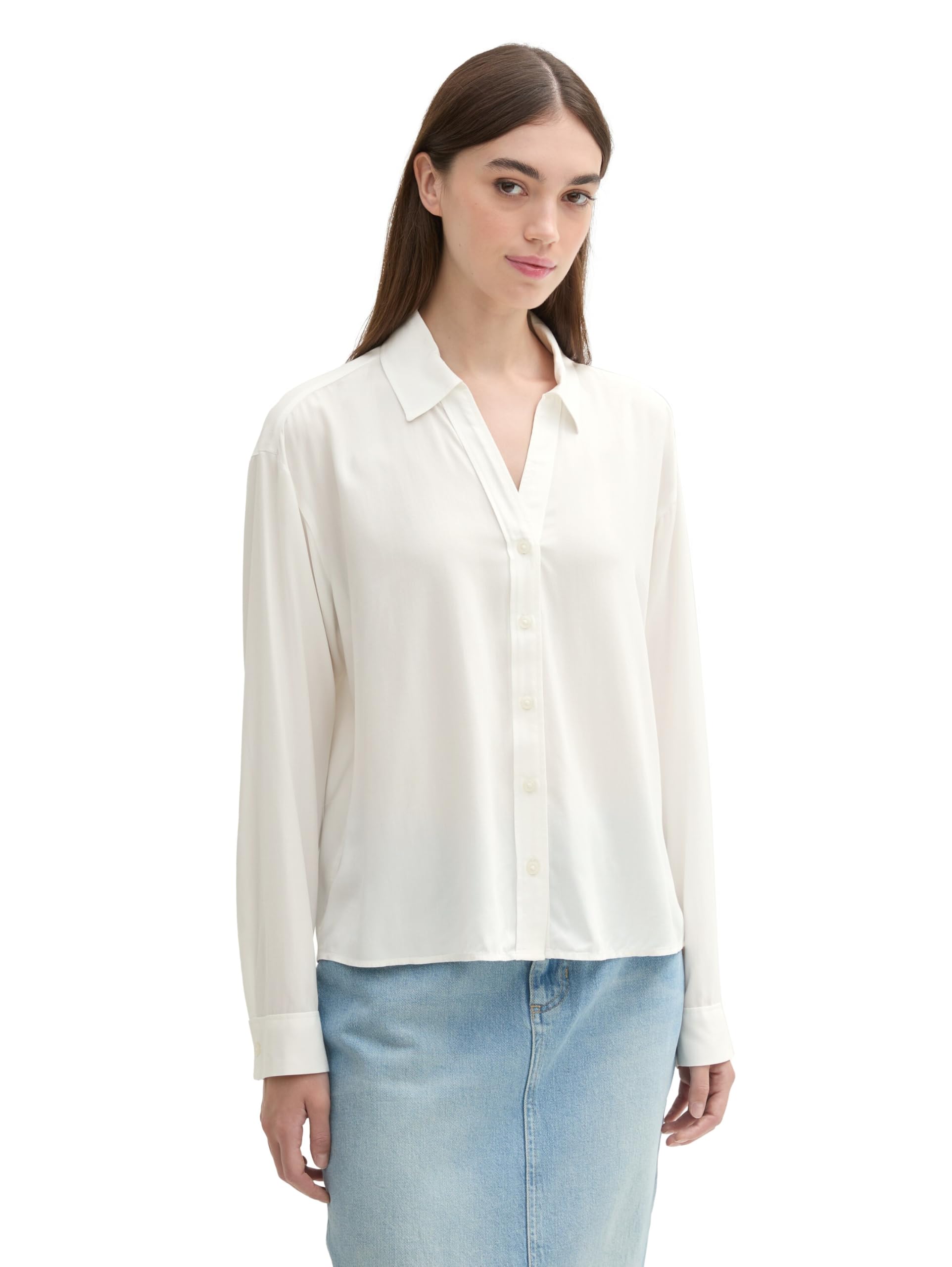 TOM TAILOR Denim Women's Blouse, 10332 - Off White, XXL