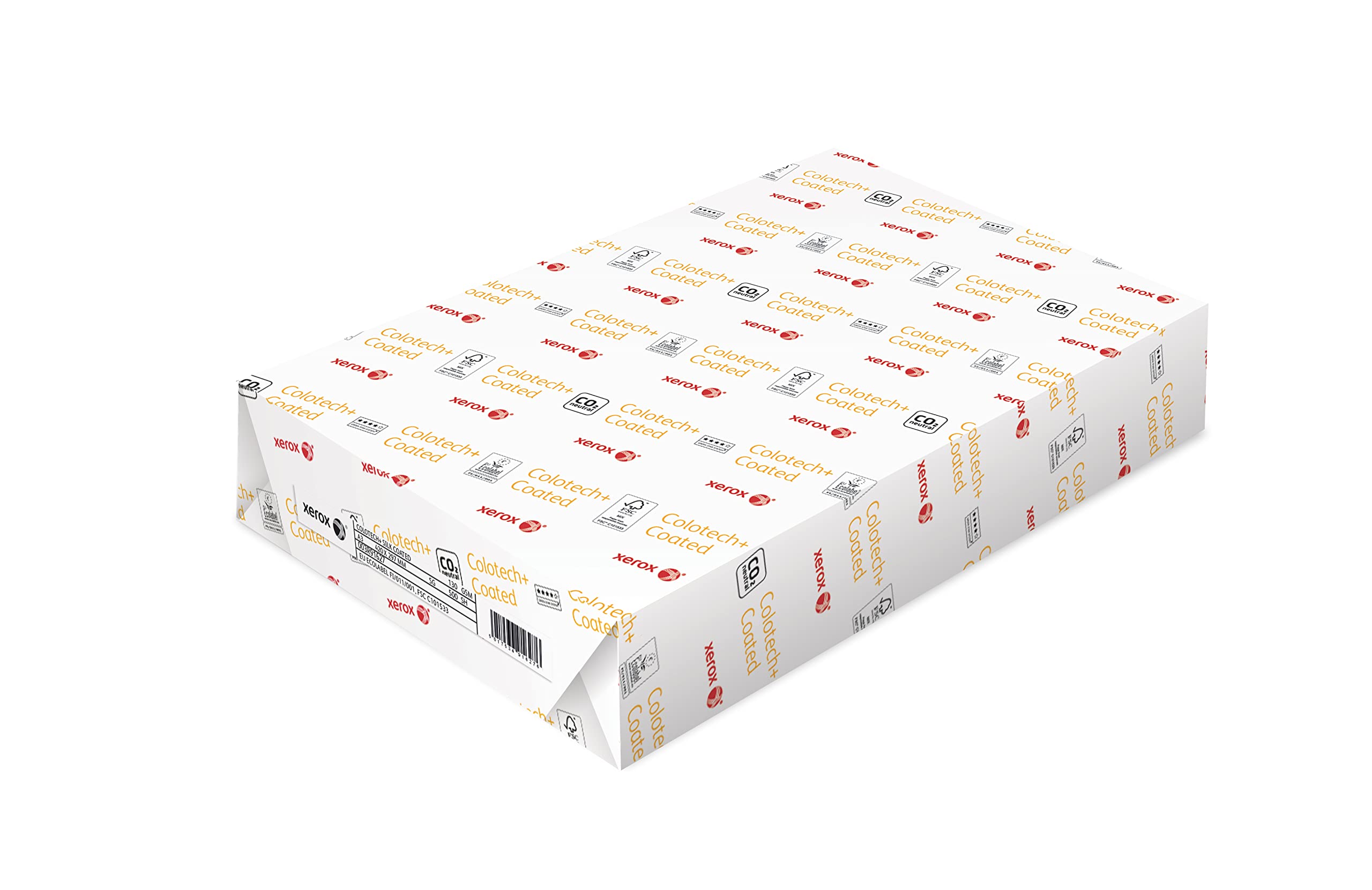 Xerox Colotech+ Silk, Farblaserpapier weiß, 130g/m², A3, beidseitig halbmatt gestrichen - Paket zu 500 Blatt, 003R91627
