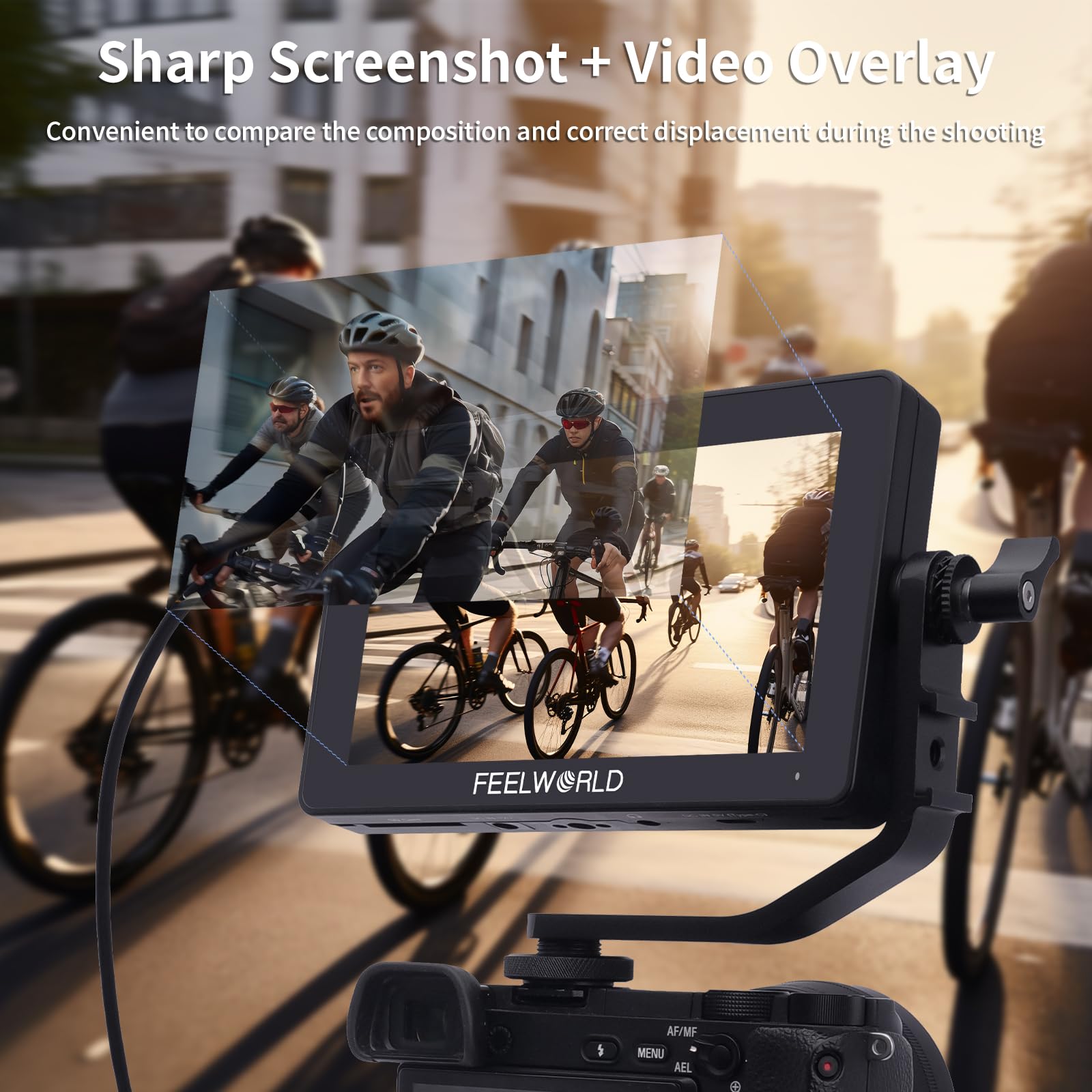 FEELWORLD F6 PLUS V2 6-calowy monitor polowy do aparatu, ekran dotykowy HDR z 3D LUT, ostry zrzut ekranu, Full HD 1920x1080 IPS 4K HDMI Loop in/Out DSLR Video Peaking Focus Assist, bateria 2800mAh