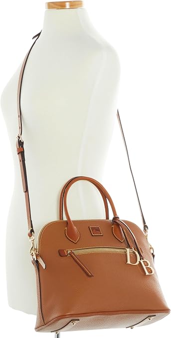Dooney & Bourke Satchel Bags for Women, Pebble Grain Leather Domed Handbag with Optional Crossbody Bag Strap