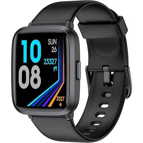 Smart Watch, Touchscreen Fitness Tracker with Heart Rate & SpO2 Monitor, Sleep Tracking, 5ATM Waterproof Pedometer Smartwatch Compatible with iPhone and Android Phones for Women Men