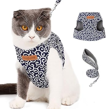 Amazon Aiwoke ペット 猫用 ハーネス リード セット ネコ 安全帯 おしゃれ 牽引ロープ 散歩 首輪 ネクタイ ベスト ねこ 胴輪 Xs ブルー Aiwoke ハーネス 通販