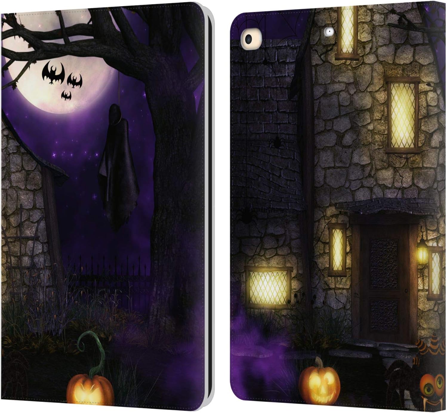 Head Case Designs Officially Licensed Simone Gatterwe Spider Halloween Leather Wallet Case Compatible with Apple iPad 9.7 2017 / iPad 9.7 2018