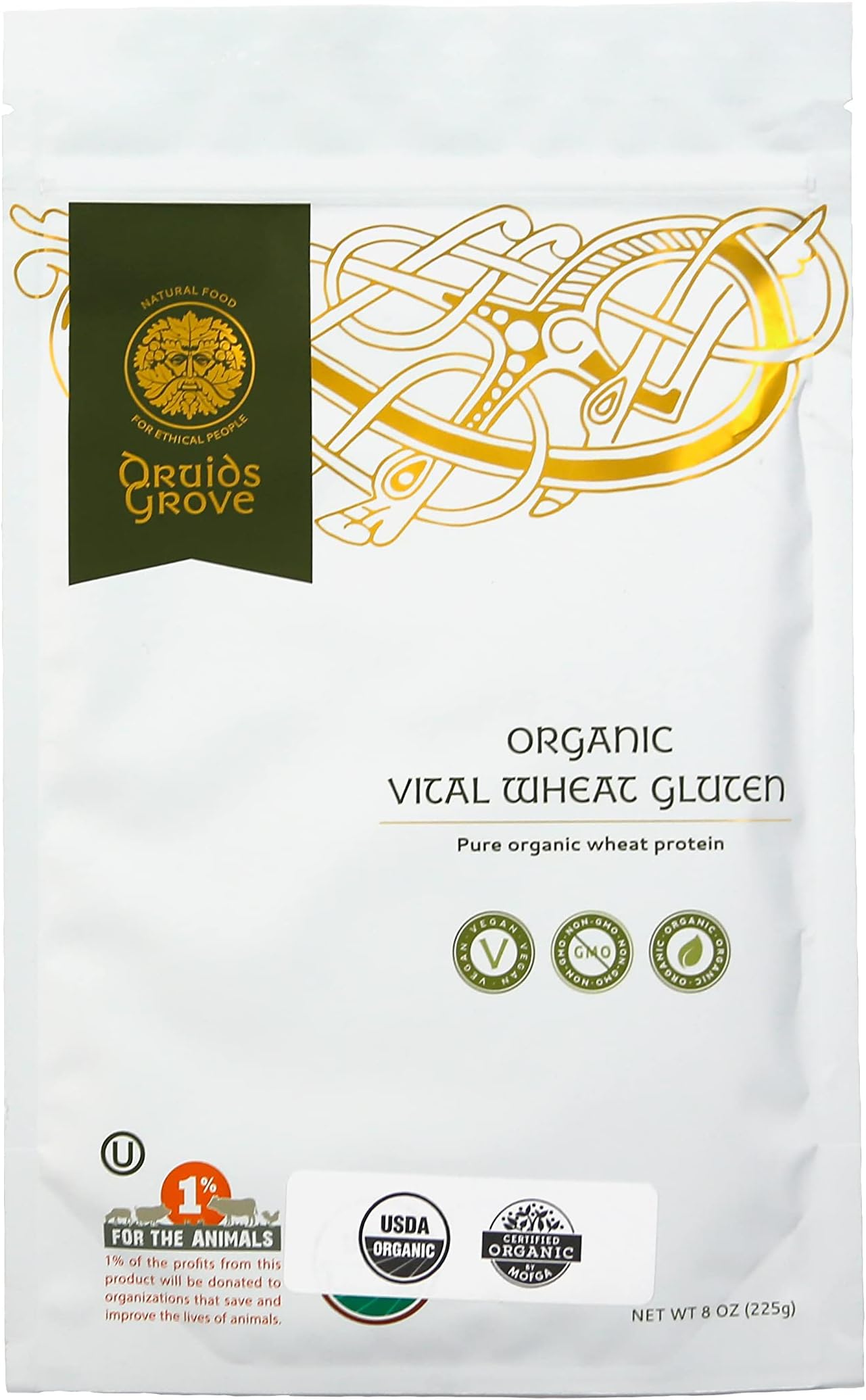 Druids Grove ORGANIC Vital Wheat Gluten Vegan ⊘ Non-GMO - 8 oz.