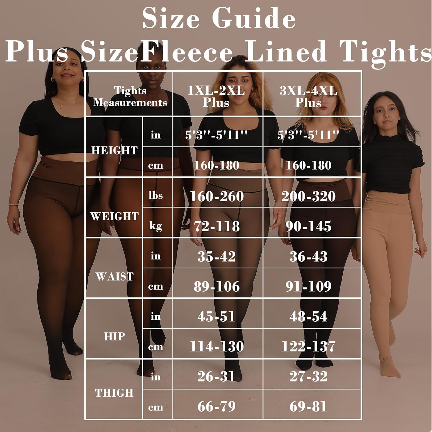 DancMolly Plus Size Fleece Lined Tights Women Skin Color Thermal Winter High Waist Leggings with Fuzzy Lining - Image 6