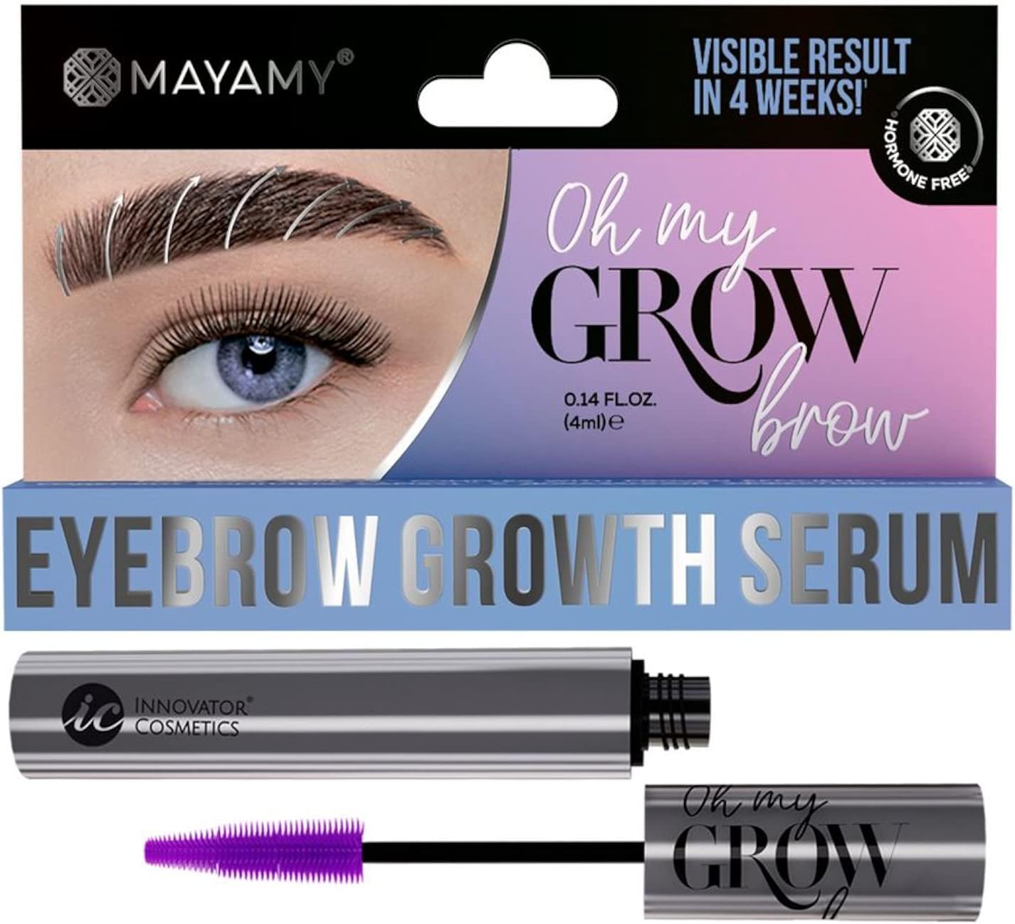 MAYAMY Eyebrow Serum for Faster Growth and More Density Eyebrow Growth Serum with Brush 4 ml