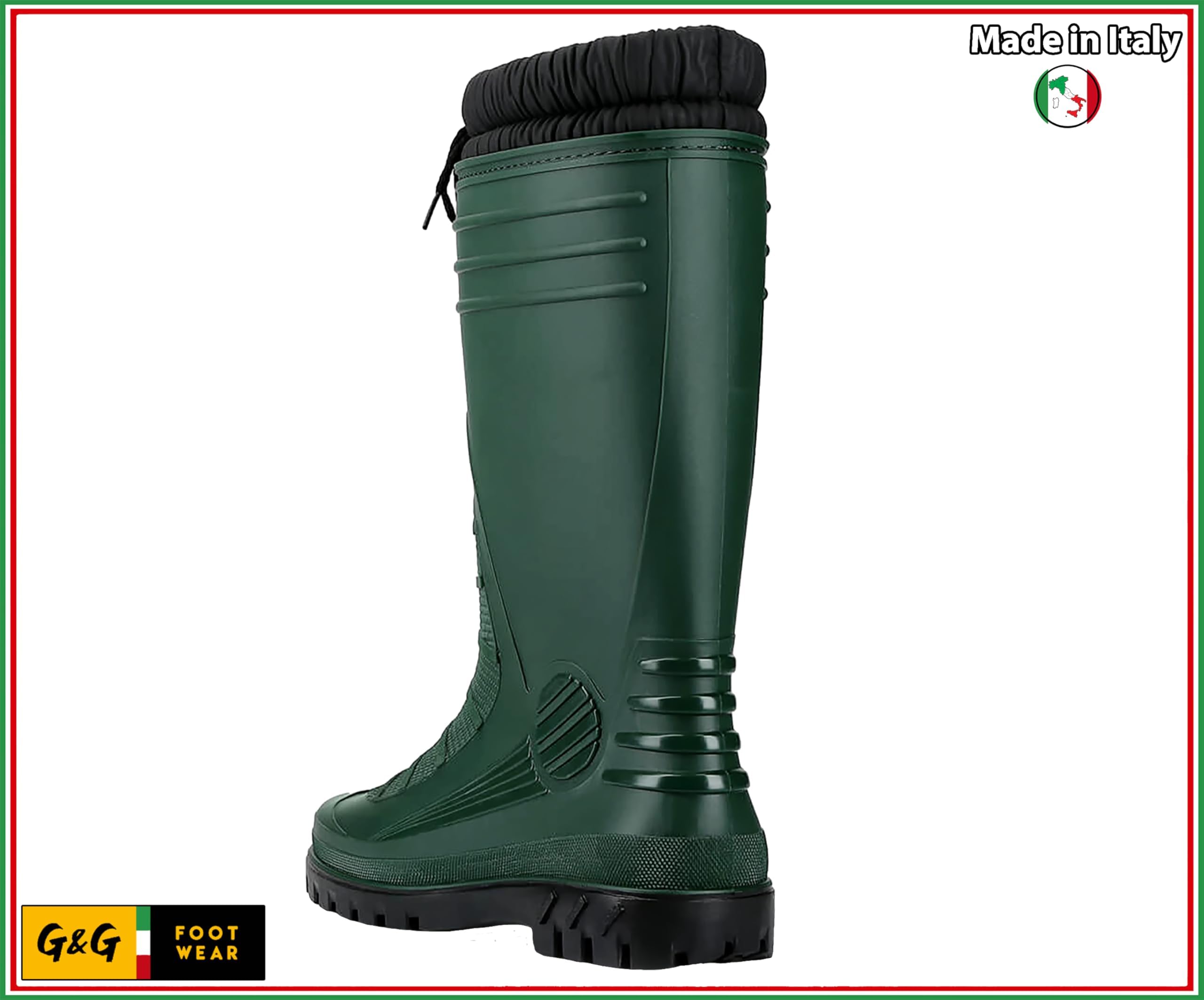 Generico G&G Husky Stivali in PVC con Fodera in Lana Sintetica, Sottopiede Termico, da Lavoro per Pescivendoli, Made in Italy