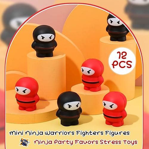 Miniatura 5 de 12 piezas de bolas ninja para el estrés, figuras de guerreros y luchadores, regalos de fiesta ninja, juguetes para el estrés, juguetes ninja suaves