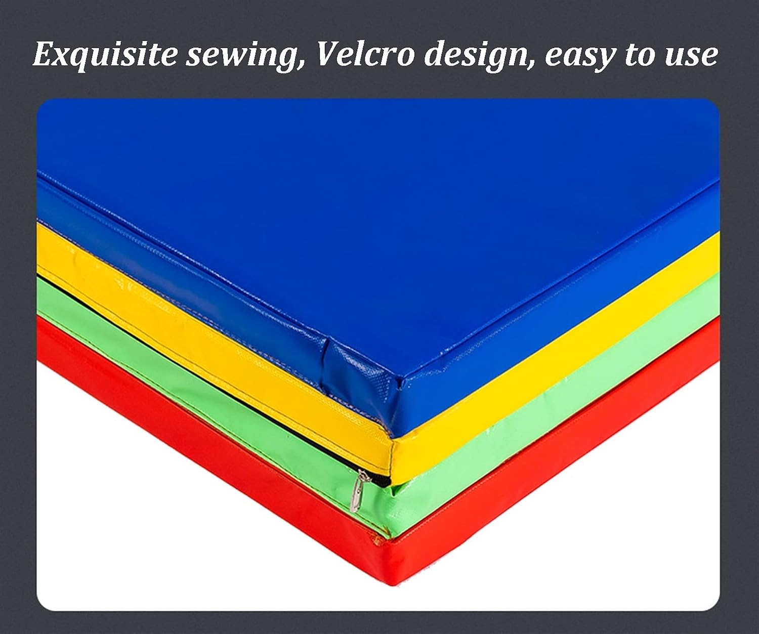 Exercise Mat Four-fold Folding Gymnastics Mat, Used for Tumbling, Bounce Training, Martial Arts Training Mat 120cm*240cm (Color : Blue)