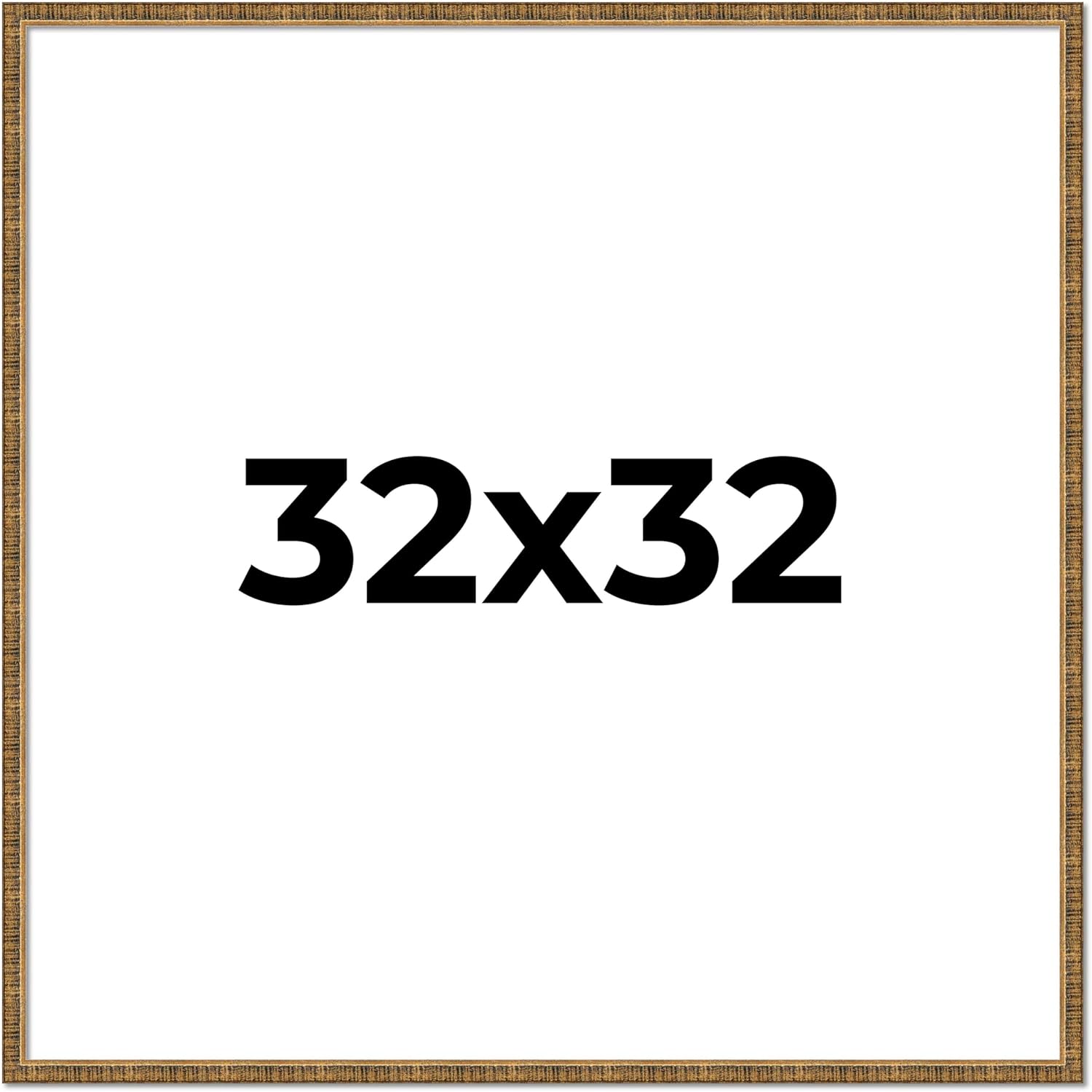 32x32 Frame Gold Kingsley Distressed Solid Wood Picture Frame Width 0.75 Inches | Interior Frame Depth 0.5 Inches | Kingsley Frame with UV Acrylic, Foam Board Backing & Hanging Hardware