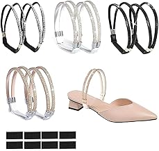 4 Pairs of Shoe Laces for Heels, Elastic High Heels, Shoe Straps, Removable Glitter, Anti-Loose Straps, Sandals, Shoelaces for Women and Girls (White, Black, Rose Gold), White, black, rose gold