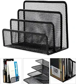 Organizador Aramado de Ferro 18x14cm Pasta de Arquivos Documentos e Revistas Resistente Moderno e Ideal para Escritório ou Home Office