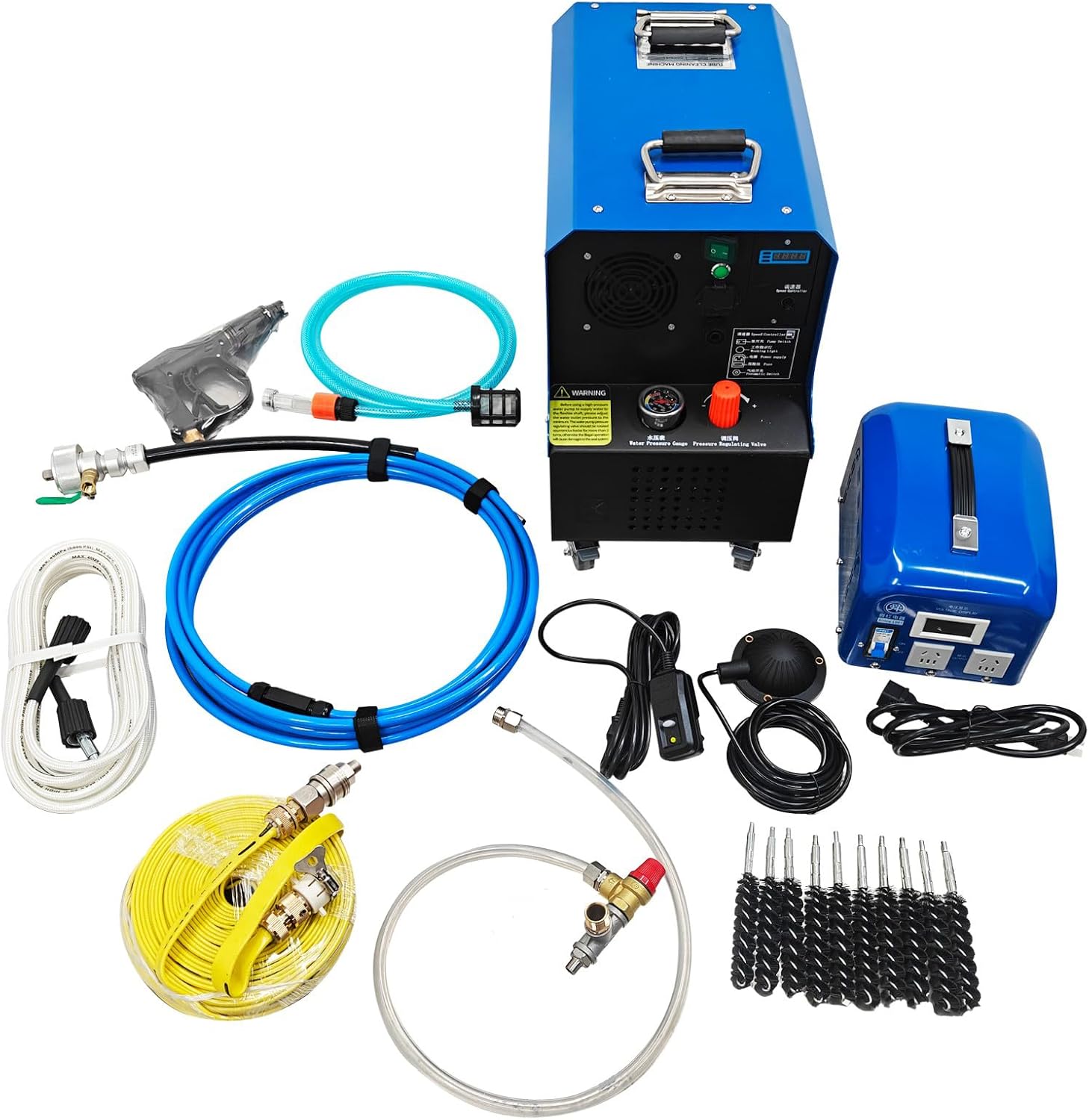 Multifunctional Condenser Pipeline Cleaning Machine 220V/110V, Professional HVAC Tube Cleaner 0.2-0.8in Pipe Diameter, 24.9ft Shaft Electric Descaling Tool for Heat Exchangers & Copper Pipes