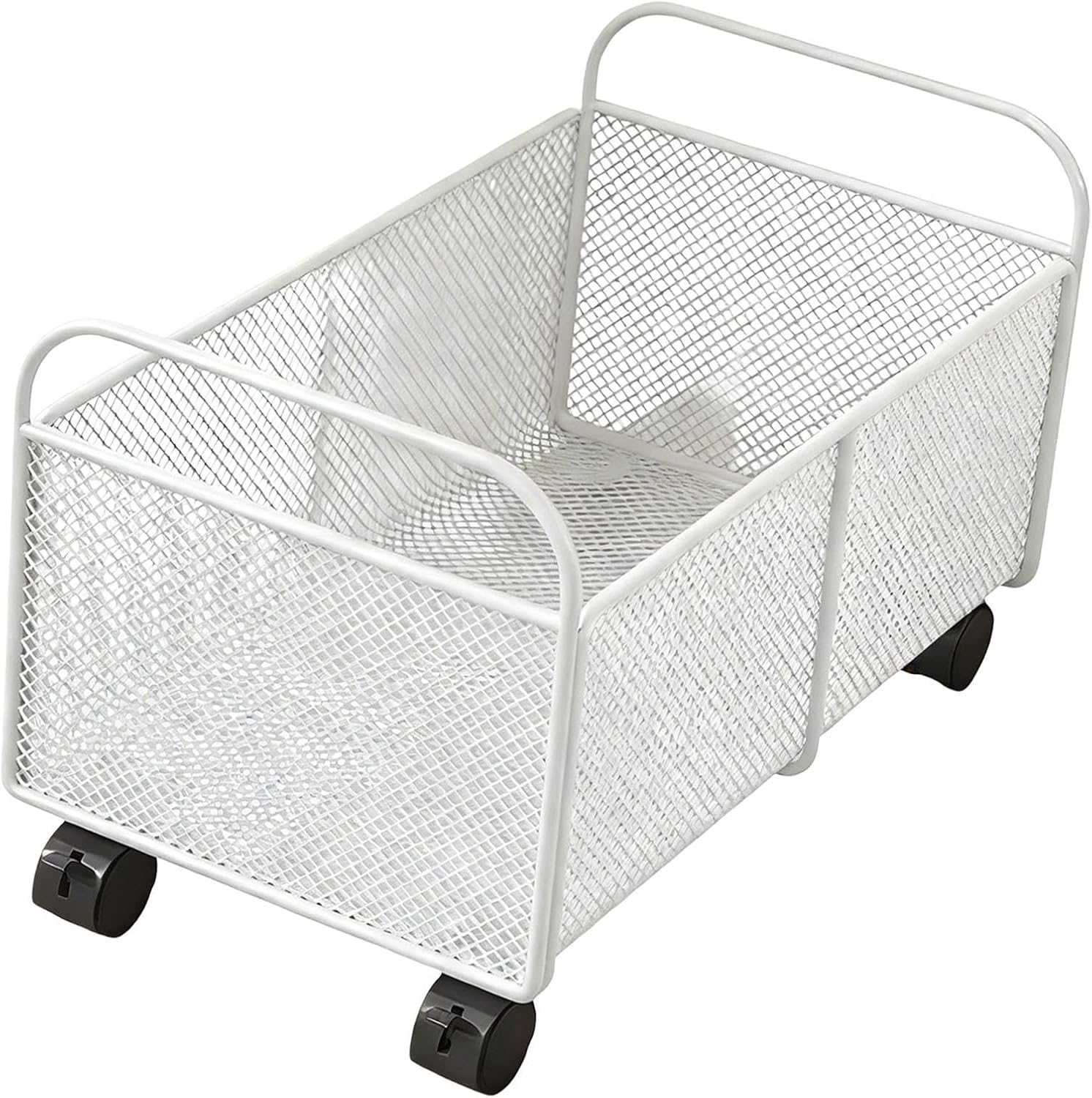 Rolling Book File Cart Utility Storage Cart Durability Sturdy Portable Under Desk File Organizer for Study Room Crafts Office, White, Small