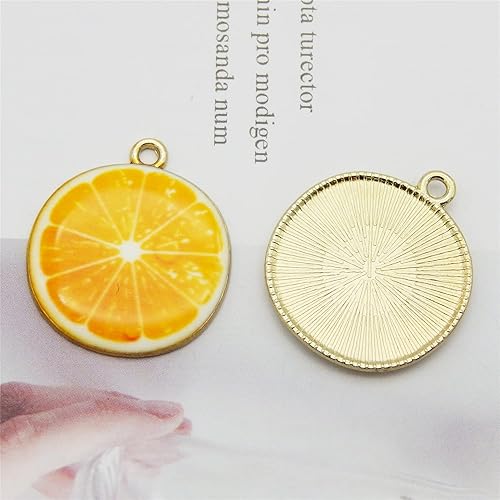 Miniatura 2 de JJG Race - Juego de 40 dijes chapados en oro surtidos de limón, sandía, naranja, fresa, manzana, delicados, colgantes de frutas para aretes,