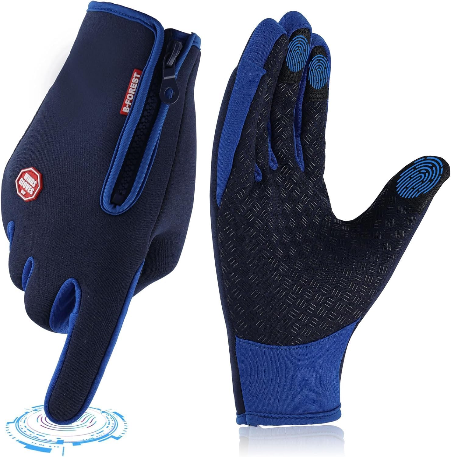 Winter Gloves, Anti Slip Touchscreen Gloves Windproof Cycling Gloves, Thermal Gloves Cold Weather Cycling Gloves for Men Women Walking Riding Driving