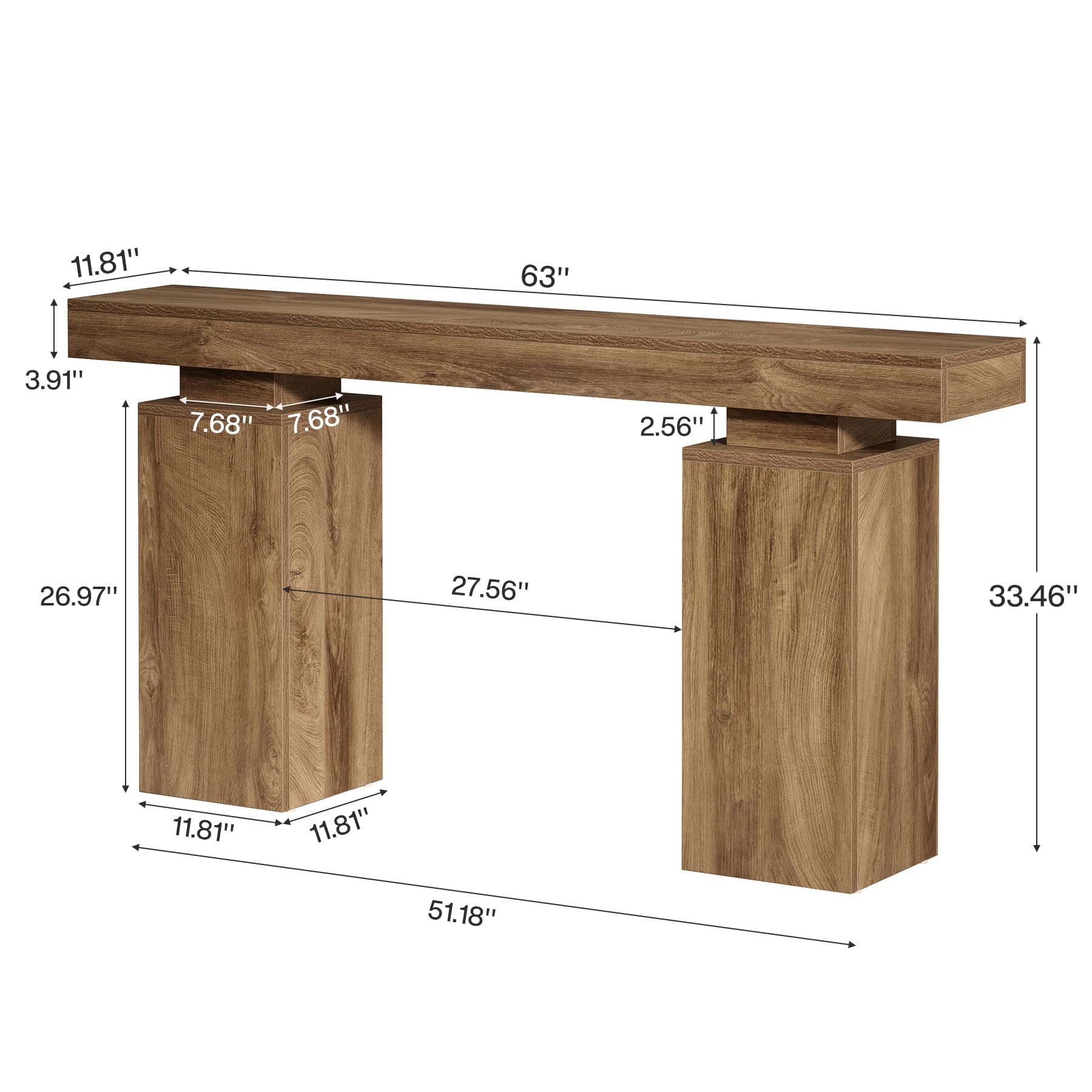 Tribesigns Mesa Consola de160 cm de Largo, Mesa de Entrada de Granja detrás del sofá, Mesa de Entrada de Madera para vestíbulo, Muebles Modernos para decoración de Sala de Estar, Entrada (Natural)