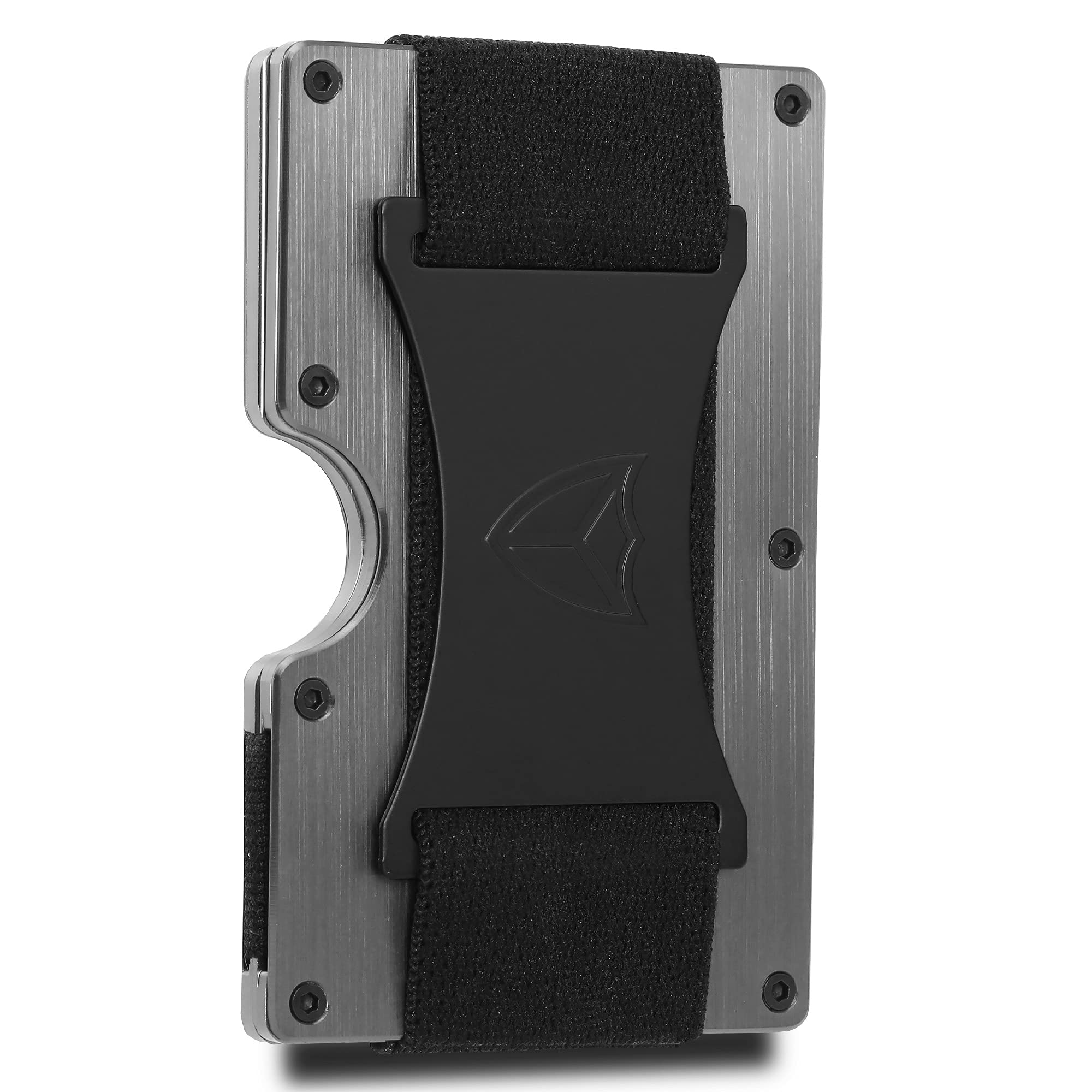 DONWORD Minimalist Wallet for Men RFID Blocking Aluminum Wallet Carbon Fiber Card Case Metal Wallet Minimalist Front Pocket Card Holder Cash Strap