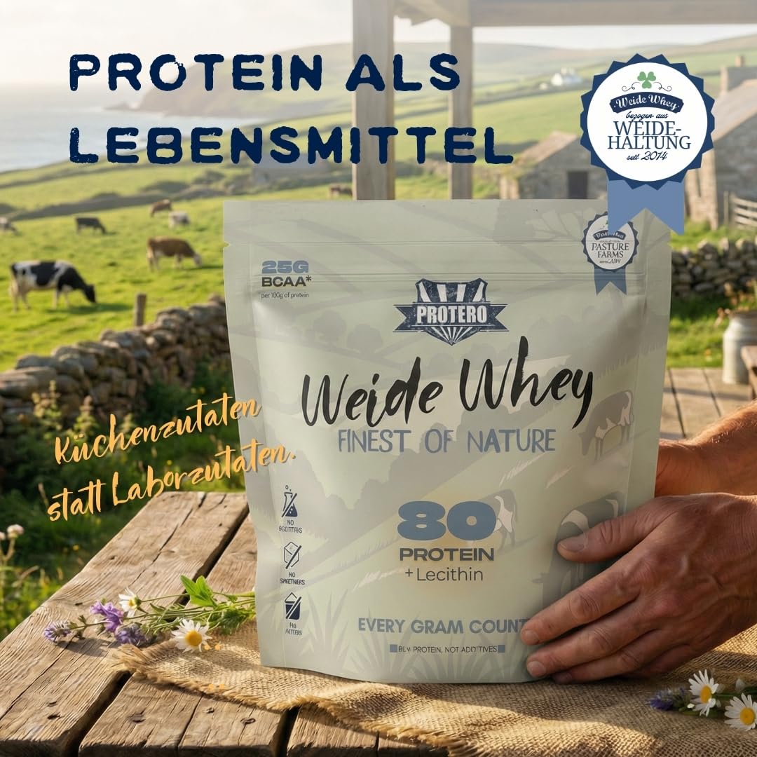 Protero Weide Whey Protein 80 | Neutrales Weidemilch Protein (2 kg)