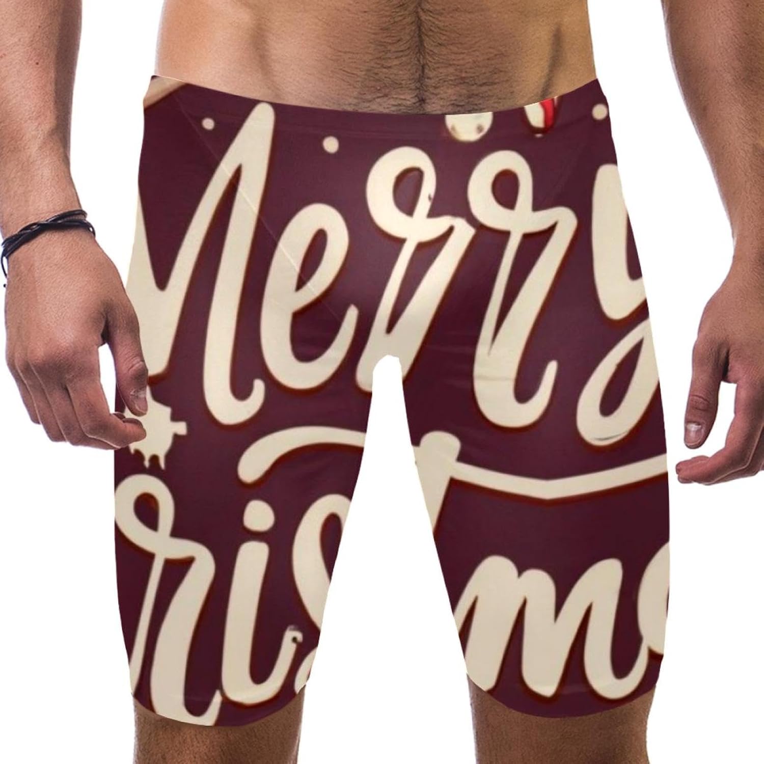 Happy Christmas Boys' Swim Jammers Youth Competitive Swim Team Suit Quick Dry Athletic Swimming Shorts