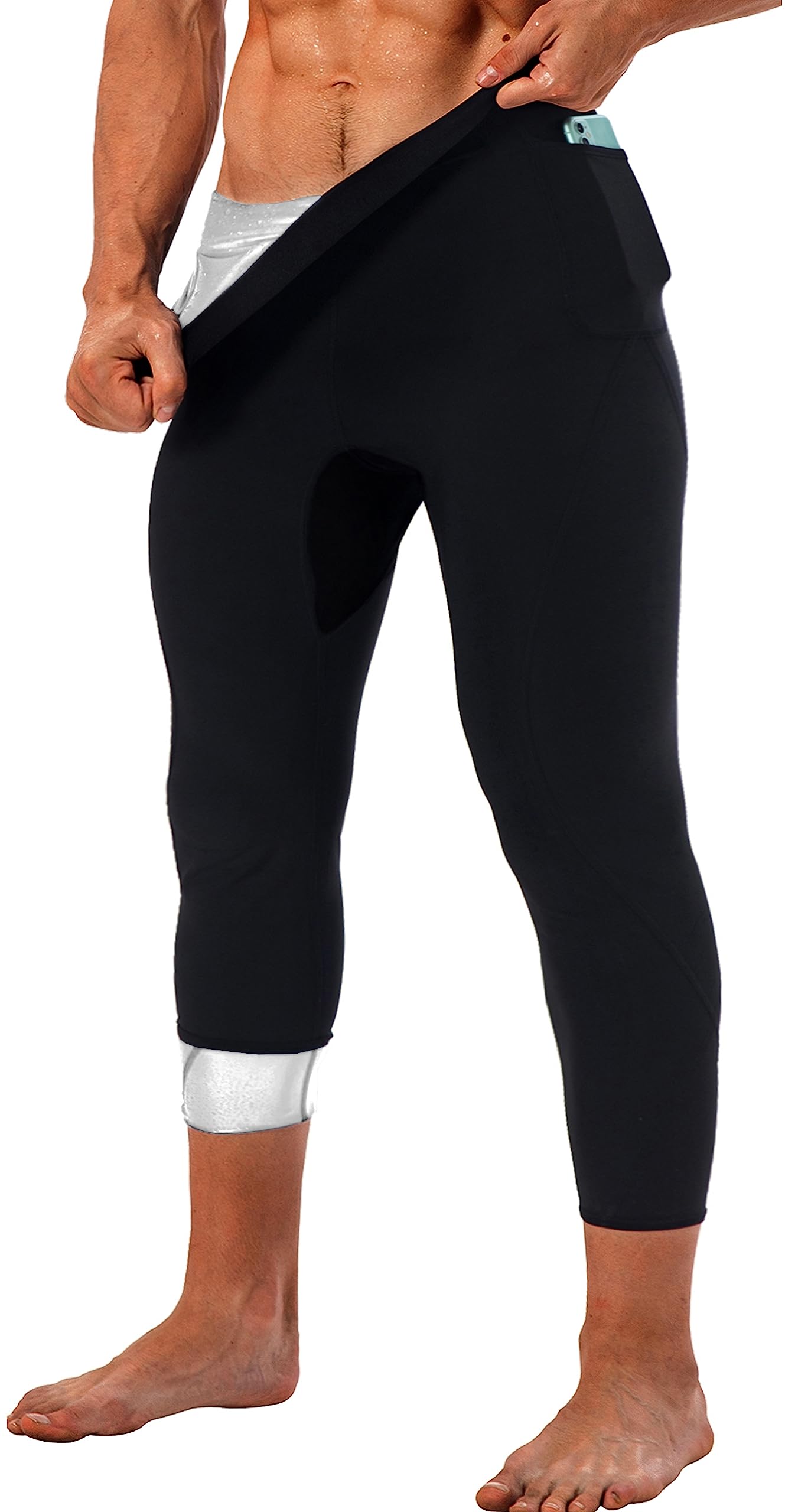 LMCOB Sauna Sweat Short Pants for Men Sauna Leggings Compression Hight Waist Sauna Pants Sauna suits for men Workout โ image 1