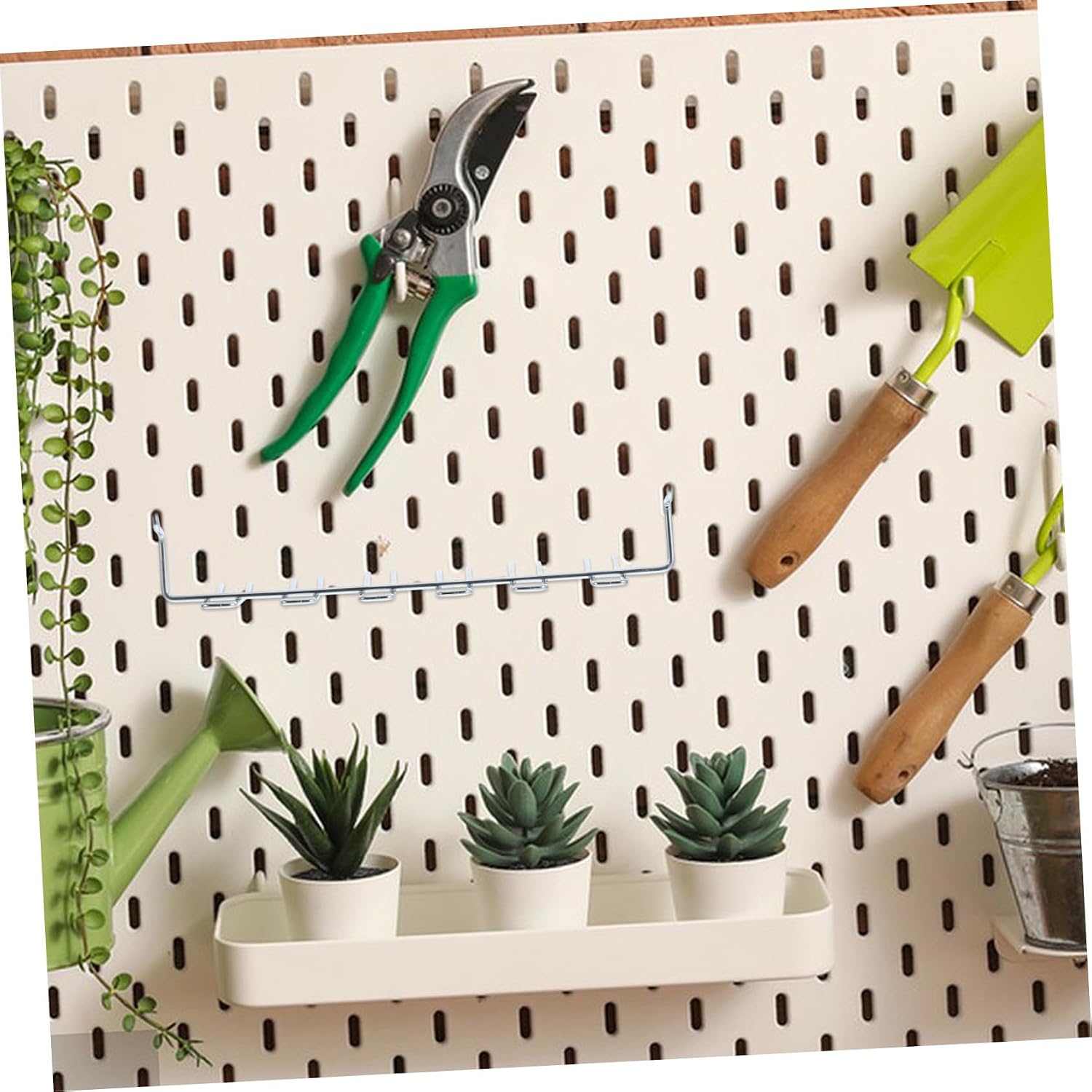 Cabilock 2pcs Garage Tool Hanger Heavy Duty Metal Hooks Multi-Tool Hanging Hook Set Wall Storage Pegboard Organizer