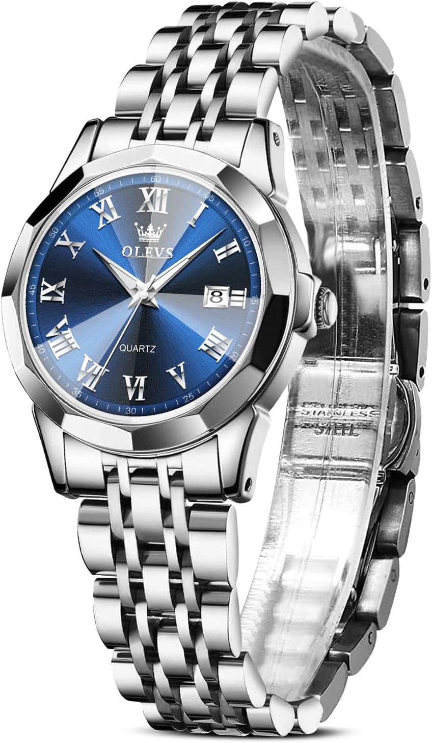 OLEVSWomens Watch Small Face Ladies Watches for Women Classic Dress Wrist Watch for Women Stainless Steel Waterproof Analog Quartz Female Watches for Women