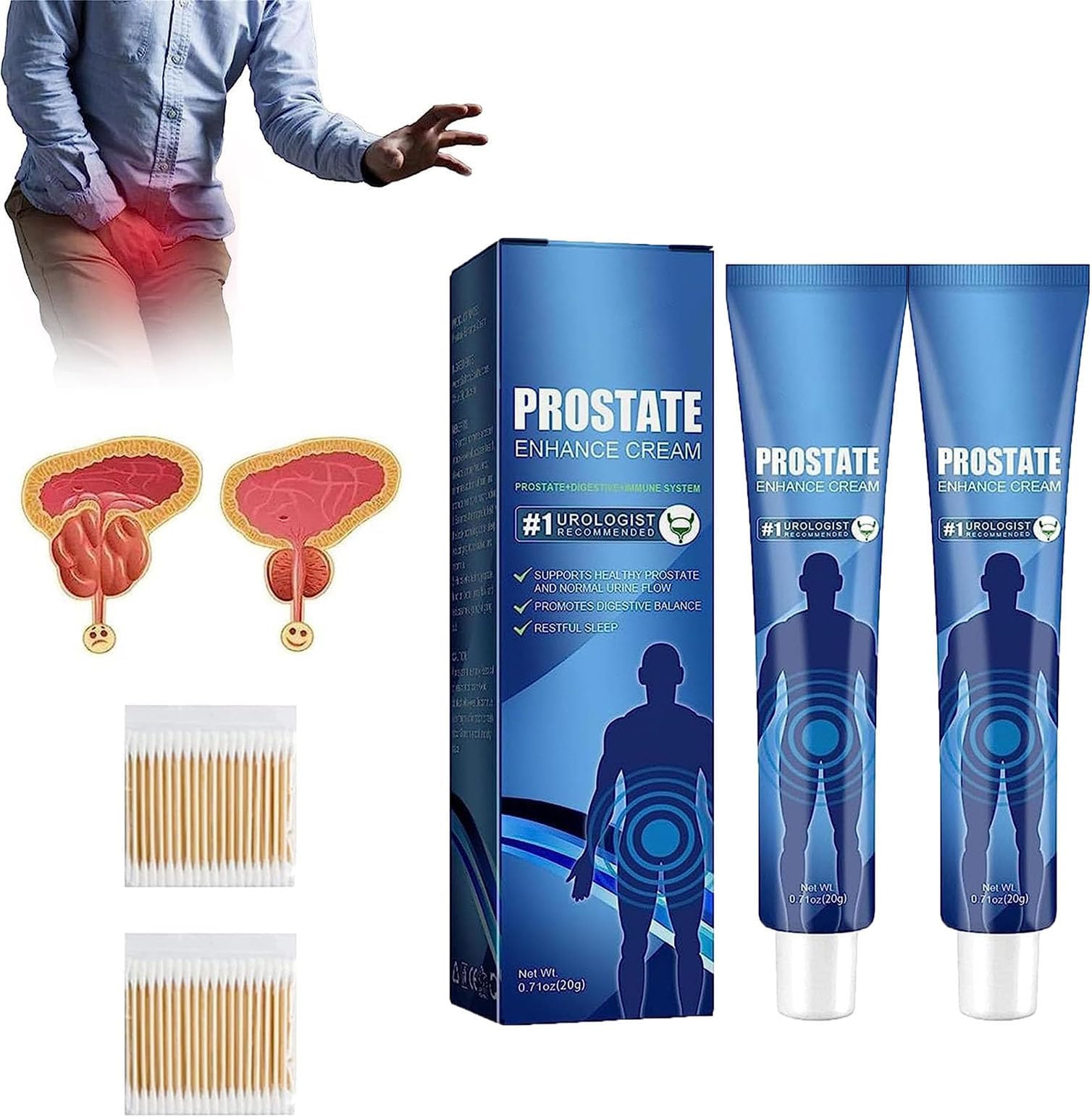 1/2/3pcs Progesterone Cream,Prostate Enhance Cream,Prostate Relief Cream,Prostate Care Cream (2 PCS)