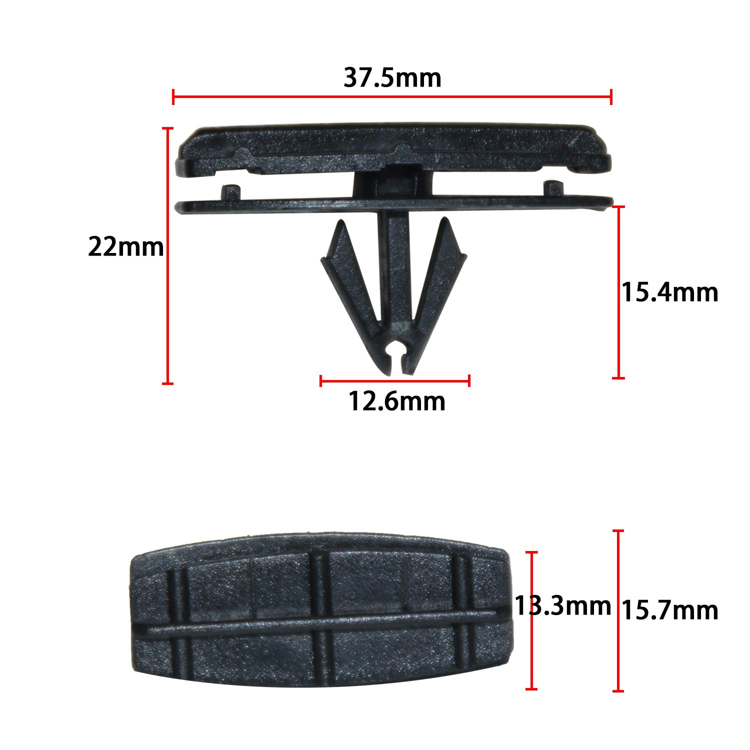 MUKOOL Fender Flare Panel Moulding Clips Auto Body Clips Blind Rivets Rocker Clip Bumper Shield Retainer Clip Assortment 190 PCS Black Nylon for Jeep Wrangler