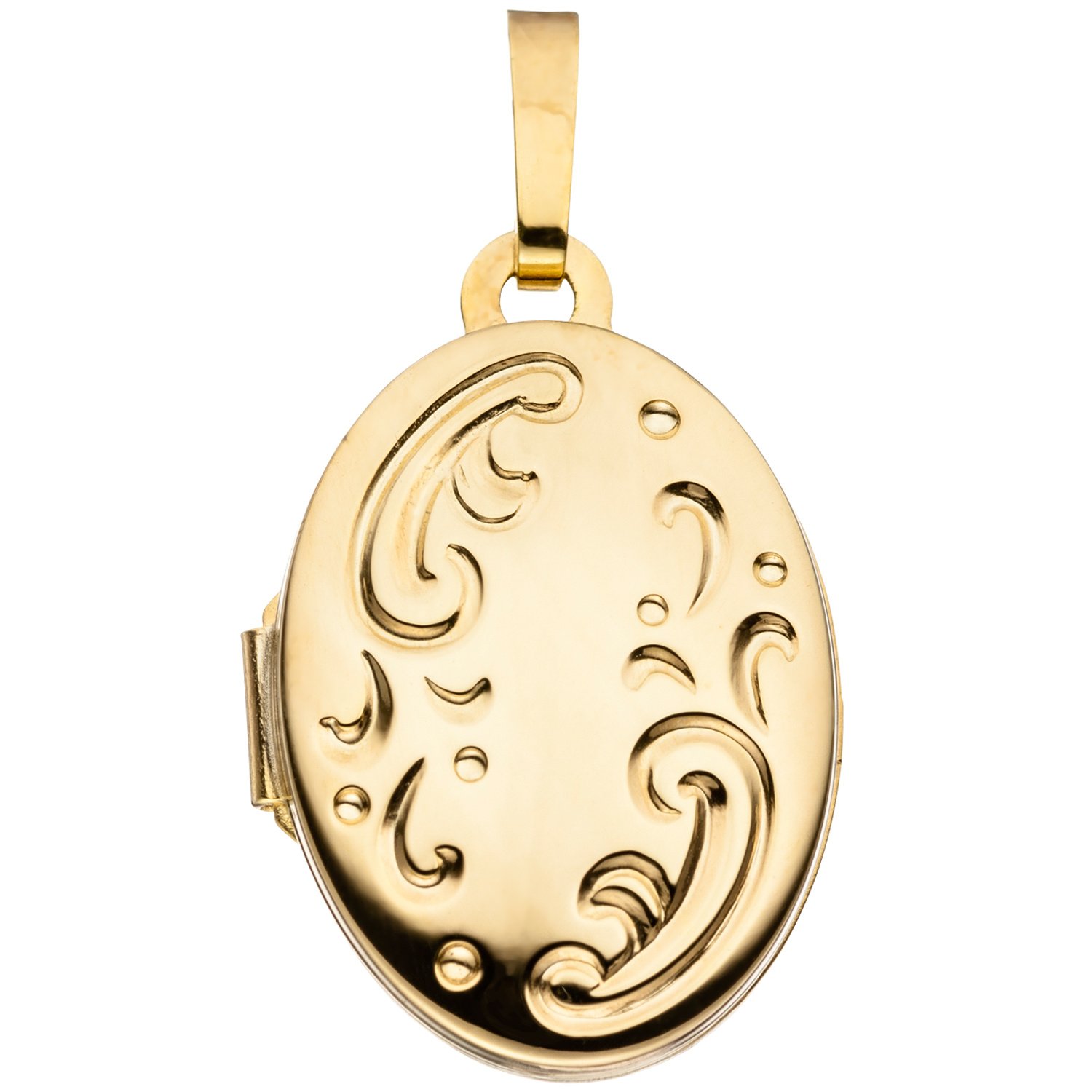 Jobo Damen-Medaillon aus 8 Karat 333 Gold Oval zum Öffnen für 2 Fotos