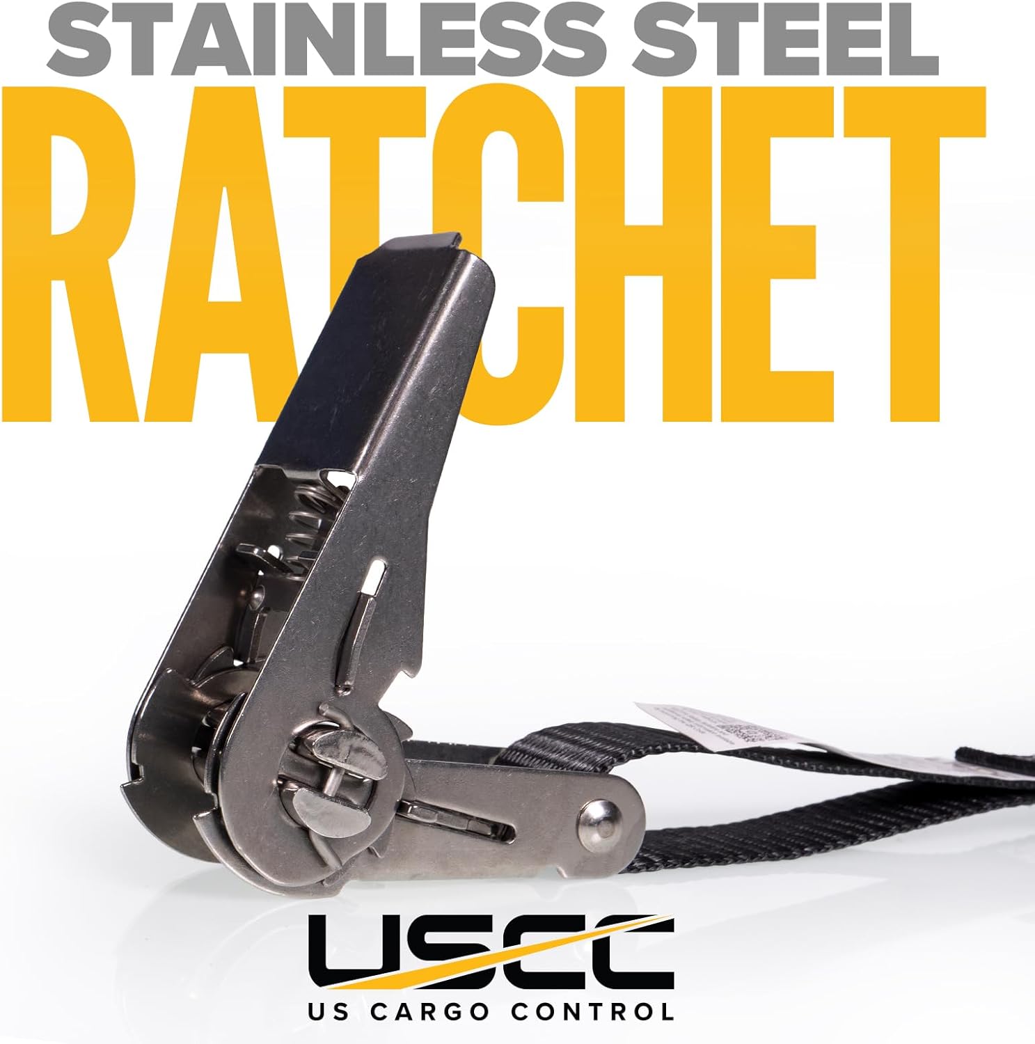 Marine Ratchet Strap 1"x10 Ft – Stainless Steel Double Hook view 7