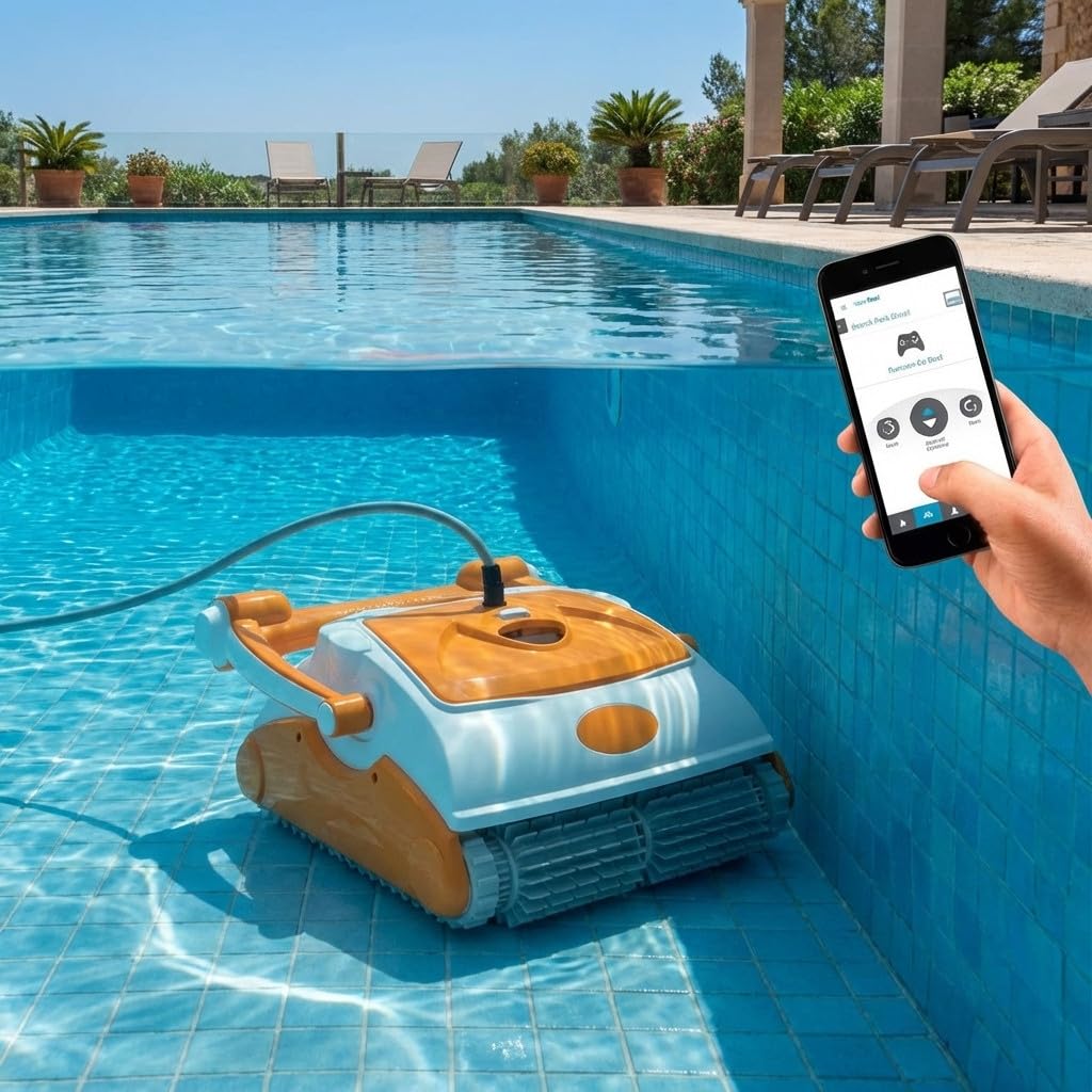 Suinga Robot limpiafondos automatico Bora Drive Top Bluetooth | Cobertura 80 m² | Limpieza eficiente y control inteligente