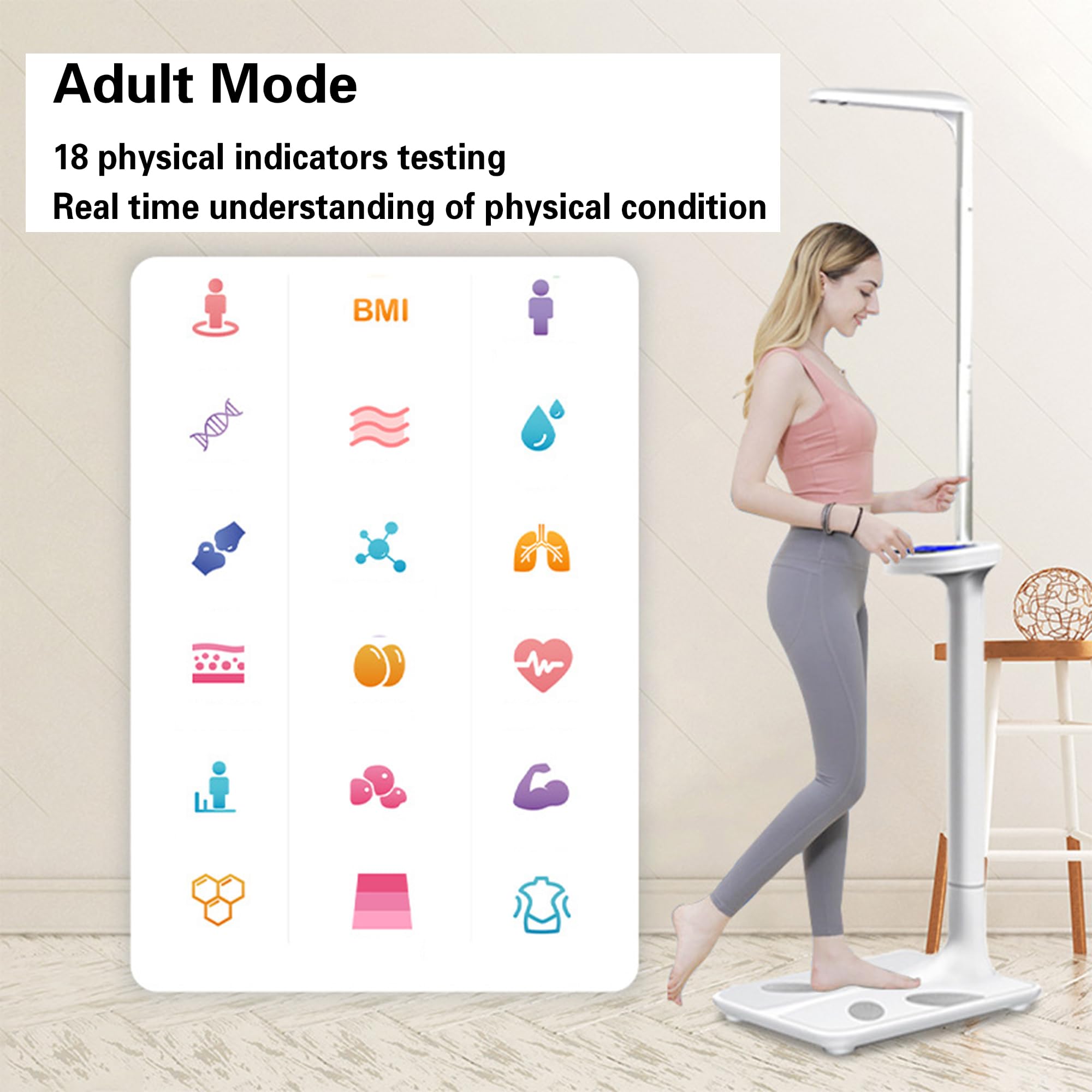 Analizador Profesional De Altura Digital Y Grasa Corporal: Escala Médica Retráctil Con Anuncio De Voz,440 Lb/200 Kg De Capacidad De Peso - Calculadora Para Uso En El Hogar, Gimnasio, Escuela Y Clínica