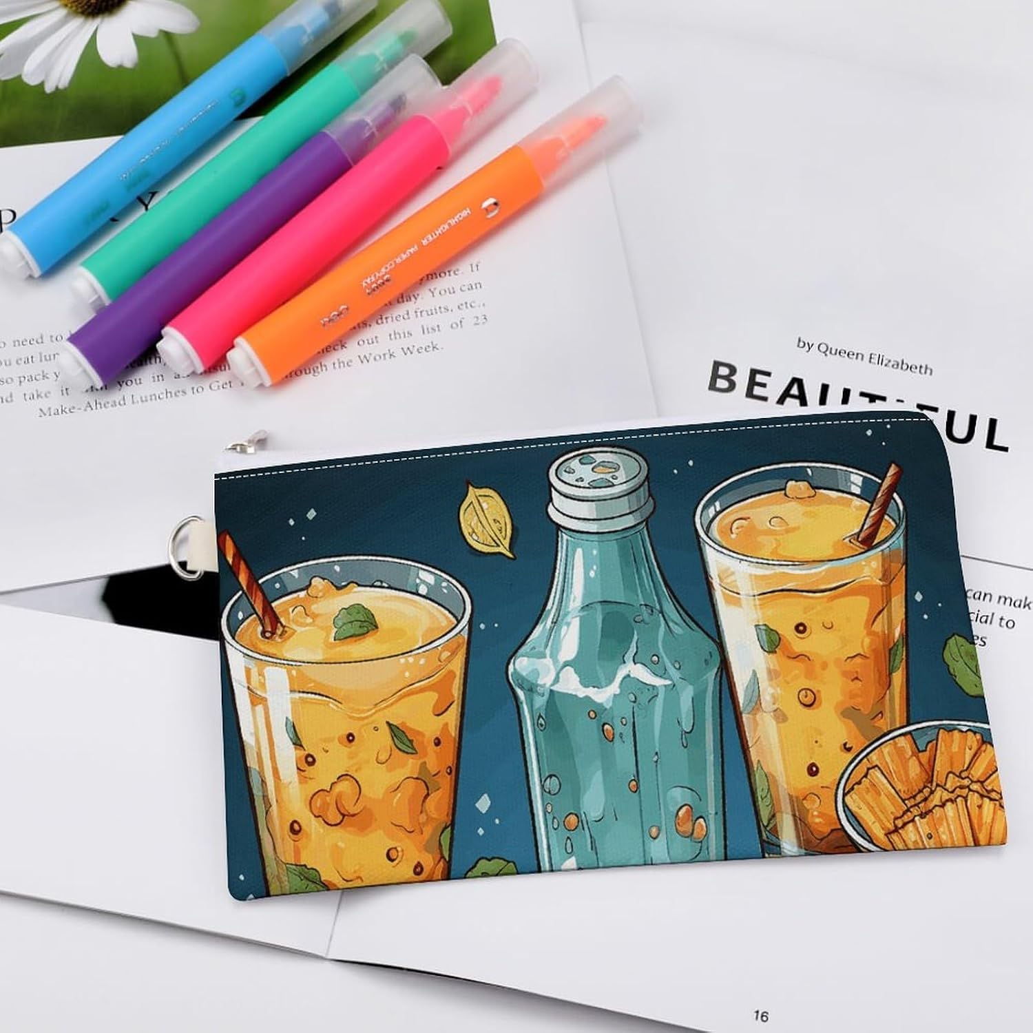 Movie Night Party Food Decorative Coin Purse Coin Wallet Coin Bag Coin Pouch with Zipper Canvas Change Purse Pouch Zero Wallet Tool Bag