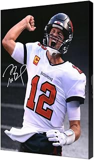 WHZKCYH American Football Sports Tom Brady Poster For Fun Teen Birthday Christmas Tom Brady Rugby Star Posters Canvas Wall Art Print Picture For Home Room Decor