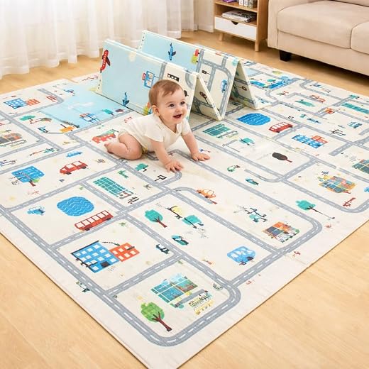 Toy Imagine Baby Play Mat for Floor Extra Large Reversible Foam Crawling Mat for Kids & Toddlers BPA-Free, Waterproof Infa...