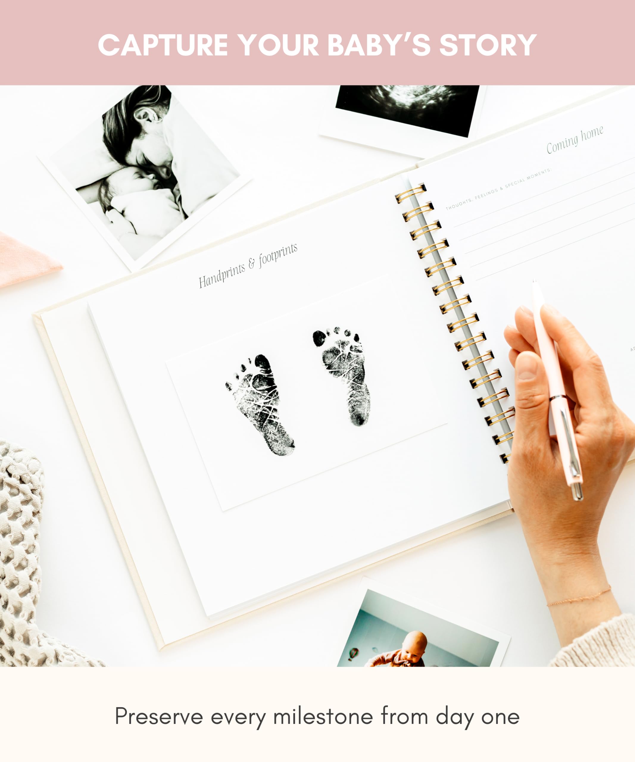 Lamare Libro dei ricordi del primo anno per bambini e bambine – Libro delle pietre miliari del bambino dalla gravidanza all'infanzia – Simpatico libro ricordo regalo per bambini